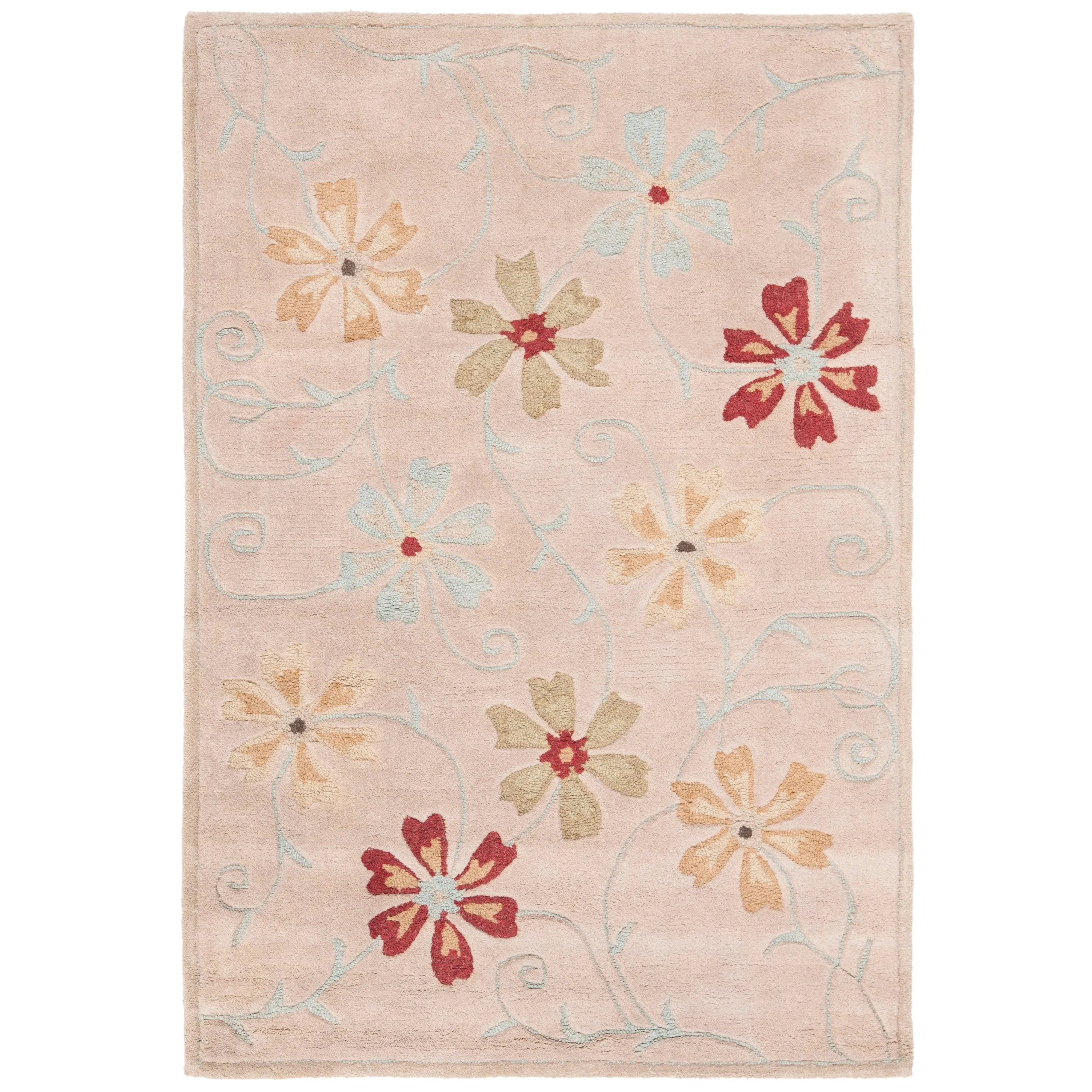 SAFAVIEH Handmade Blossom Jayasri Modern Floral Wool Rug