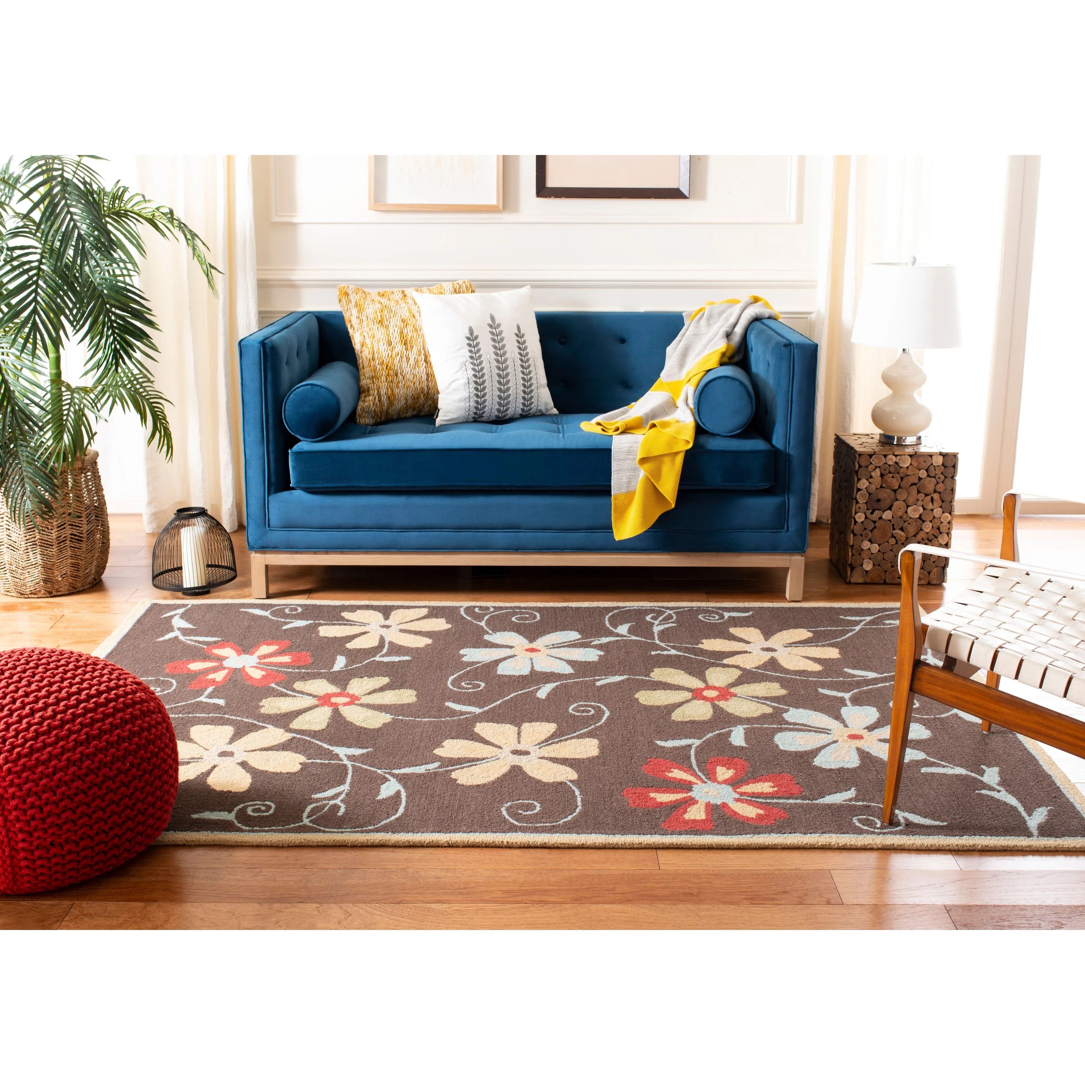 SAFAVIEH Handmade Blossom Jayasri Modern Floral Wool Rug
