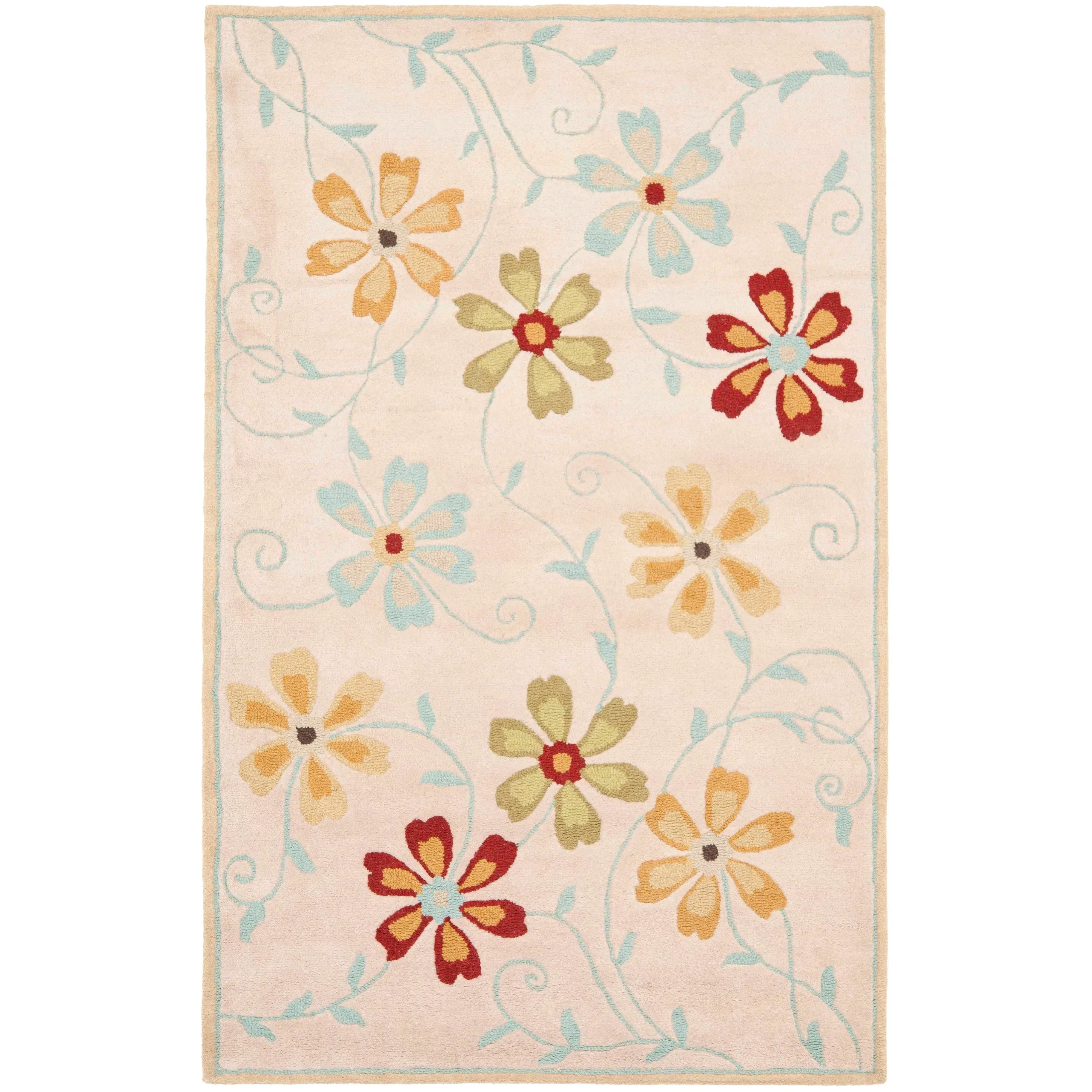 SAFAVIEH Handmade Blossom Jayasri Modern Floral Wool Rug