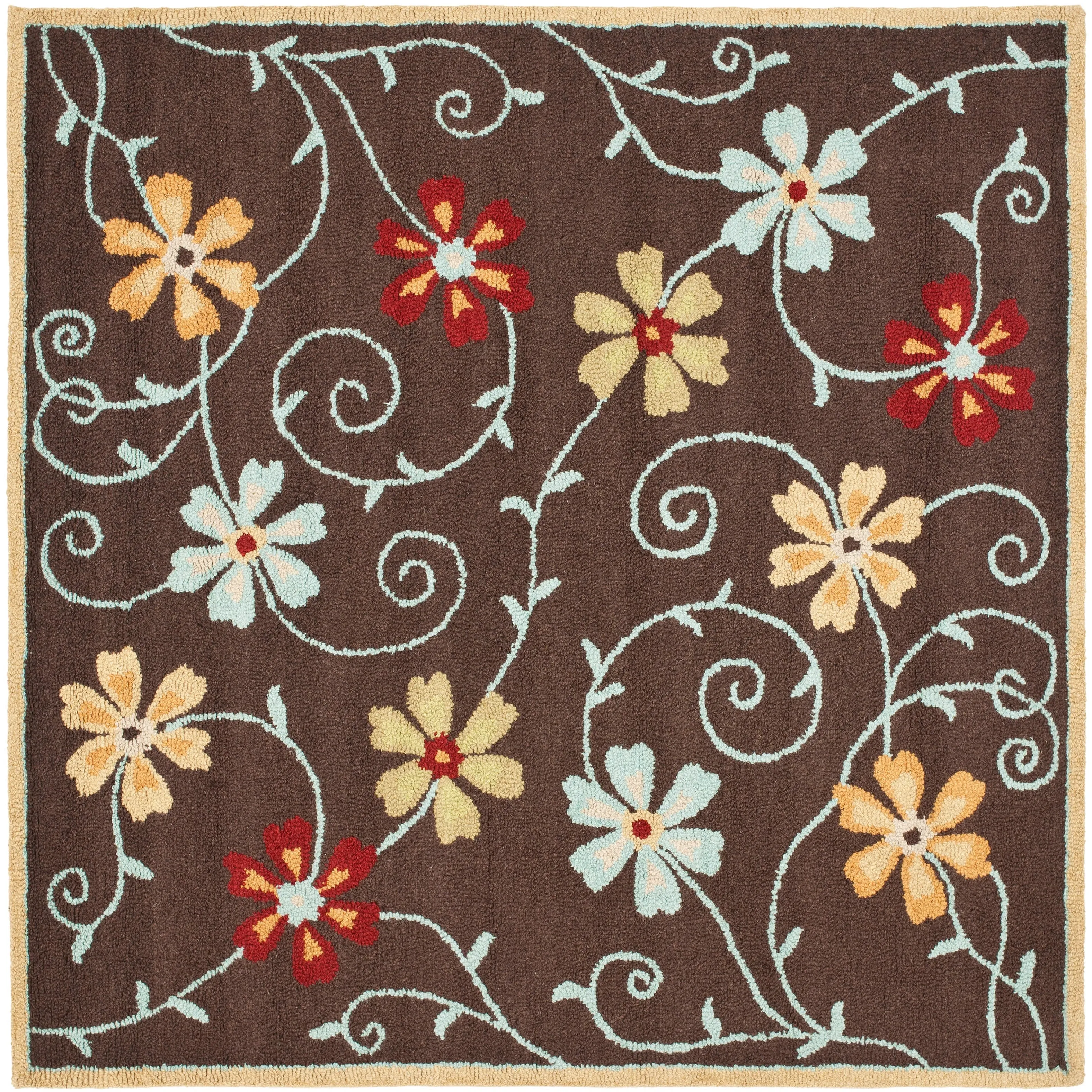 SAFAVIEH Handmade Blossom Jayasri Modern Floral Wool Rug
