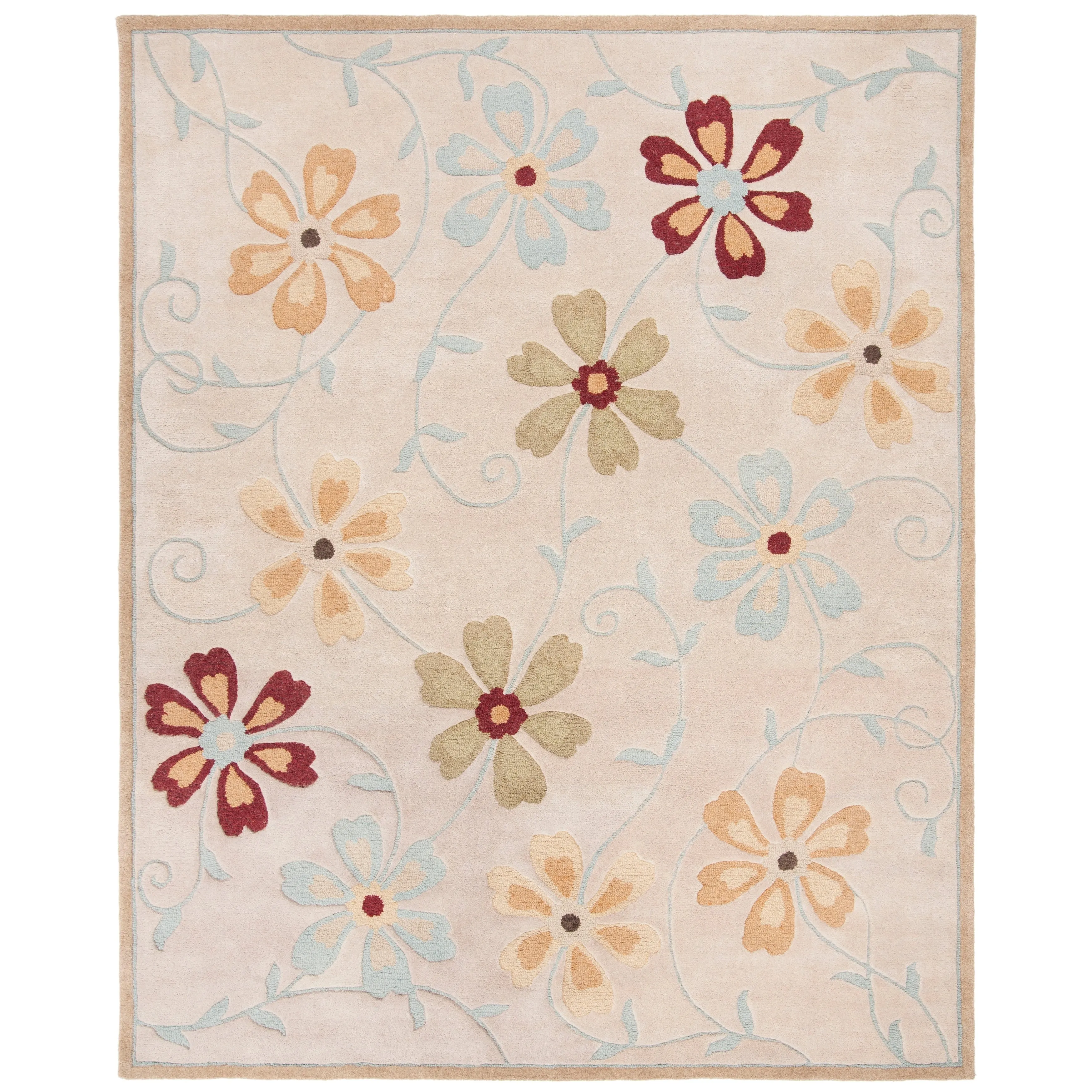 SAFAVIEH Handmade Blossom Jayasri Modern Floral Wool Rug