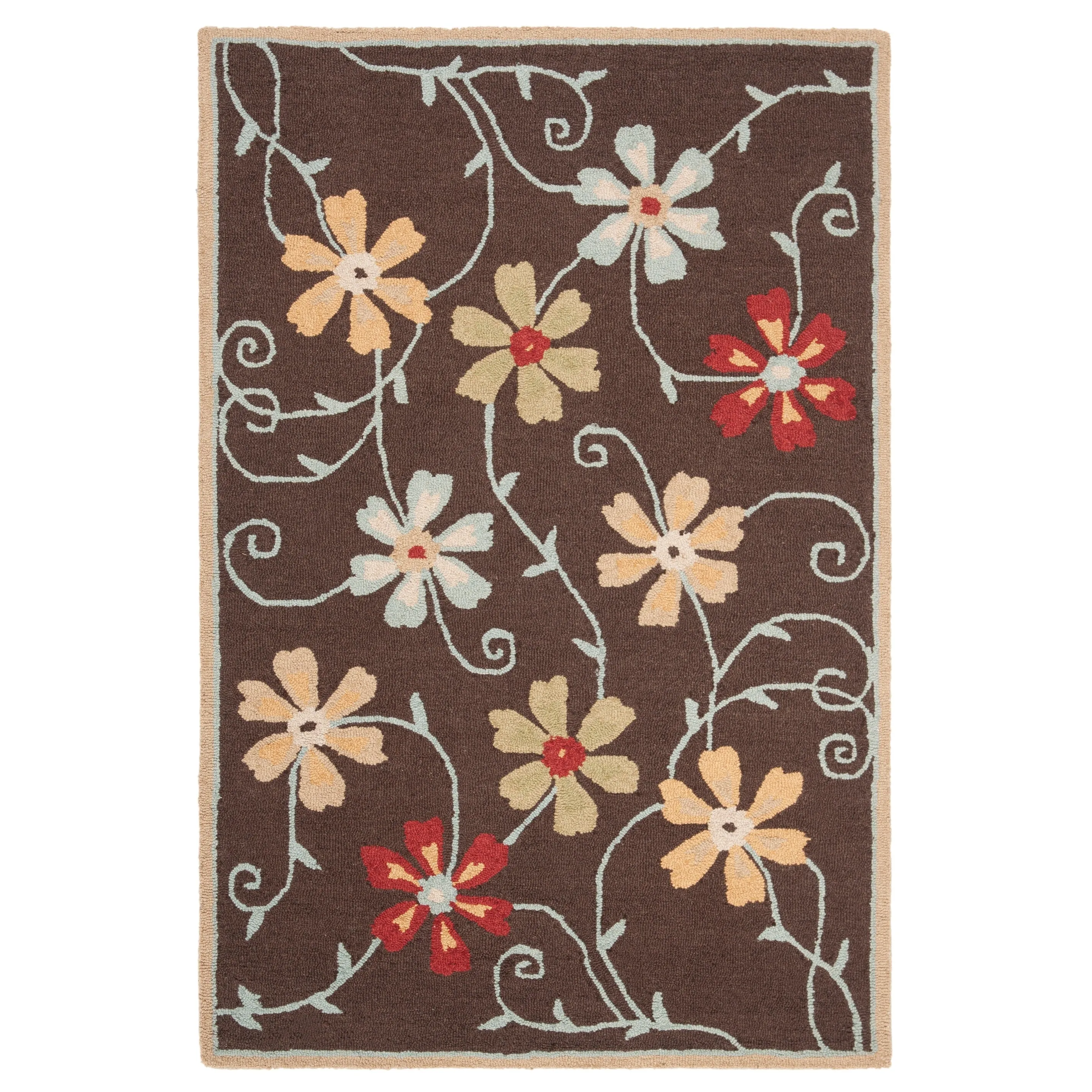 SAFAVIEH Handmade Blossom Jayasri Modern Floral Wool Rug