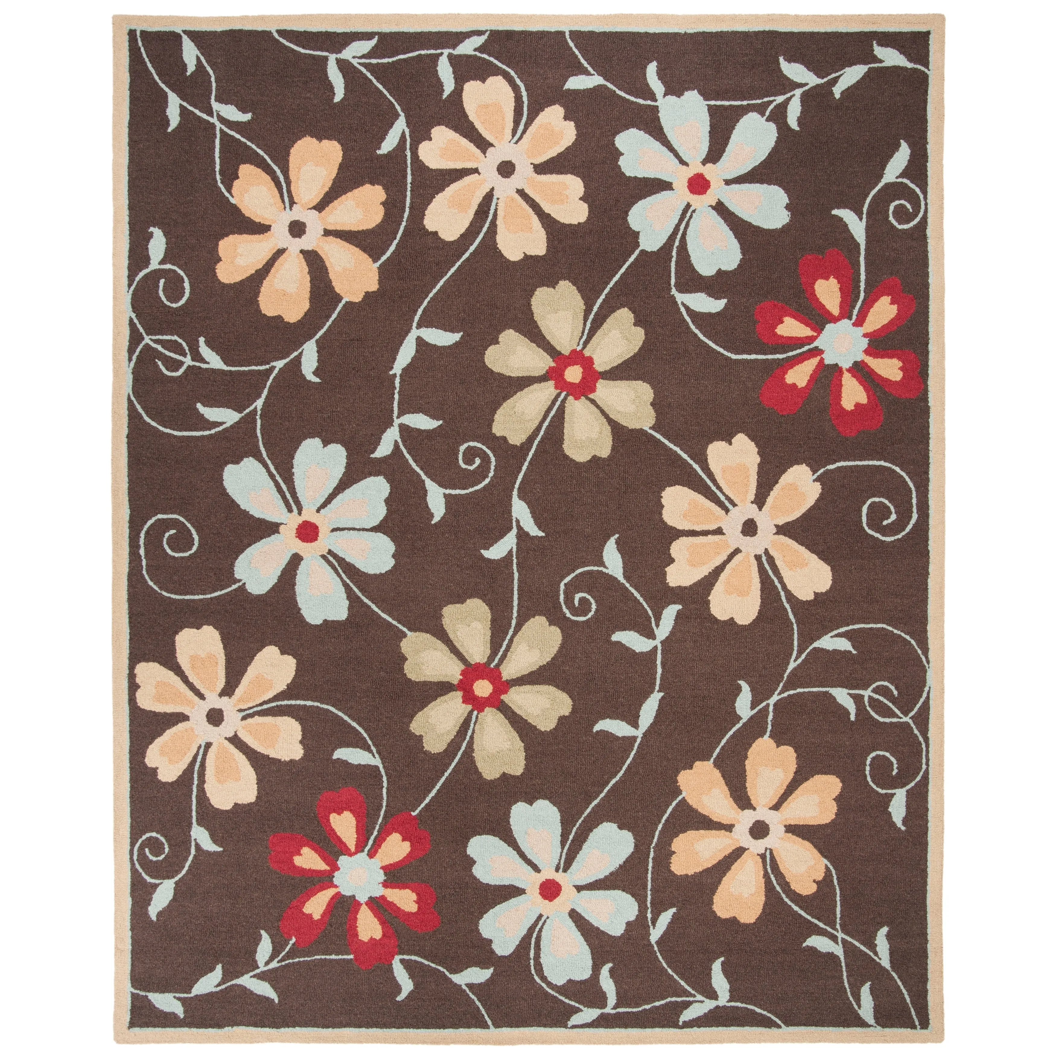 SAFAVIEH Handmade Blossom Jayasri Modern Floral Wool Rug
