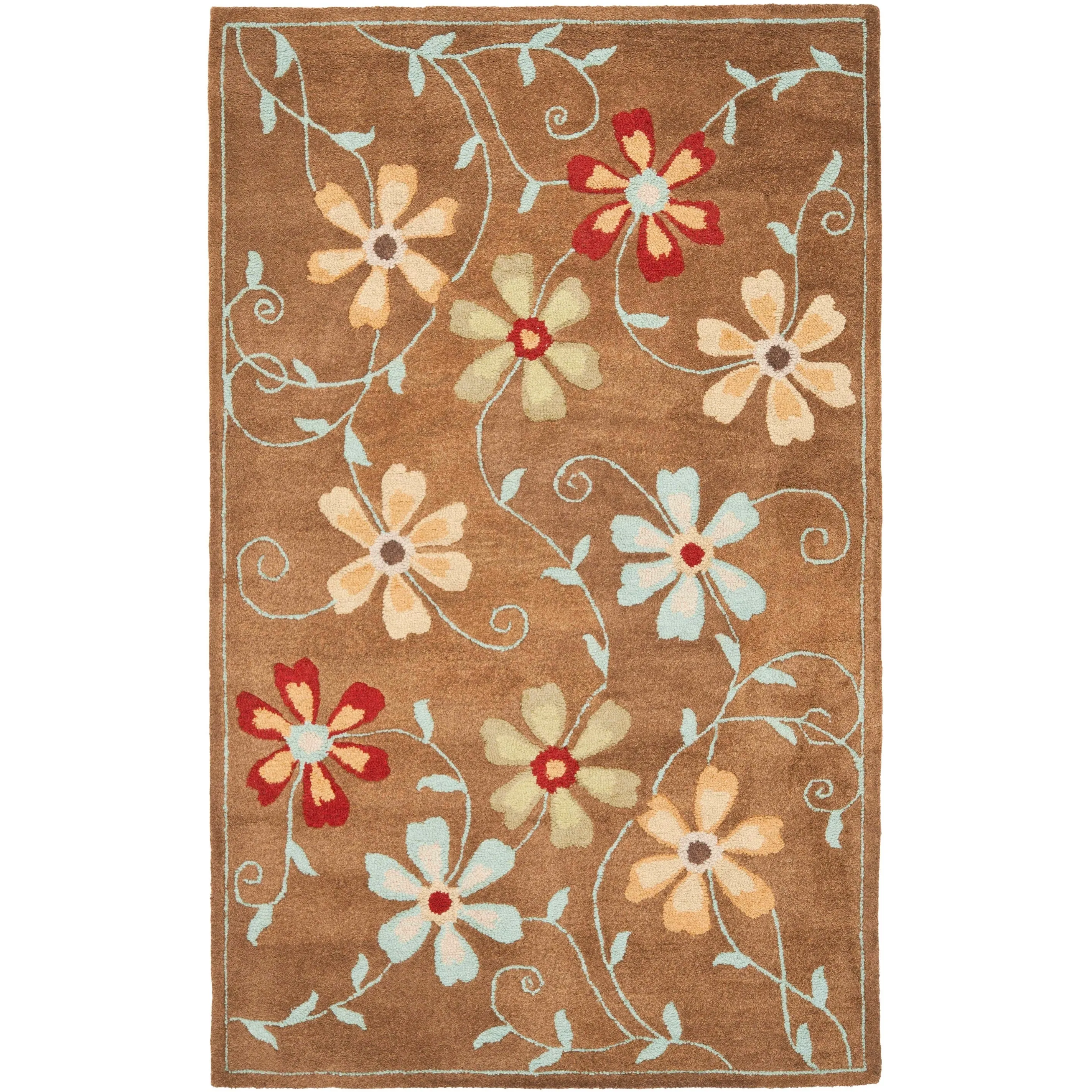 SAFAVIEH Handmade Blossom Jayasri Modern Floral Wool Rug
