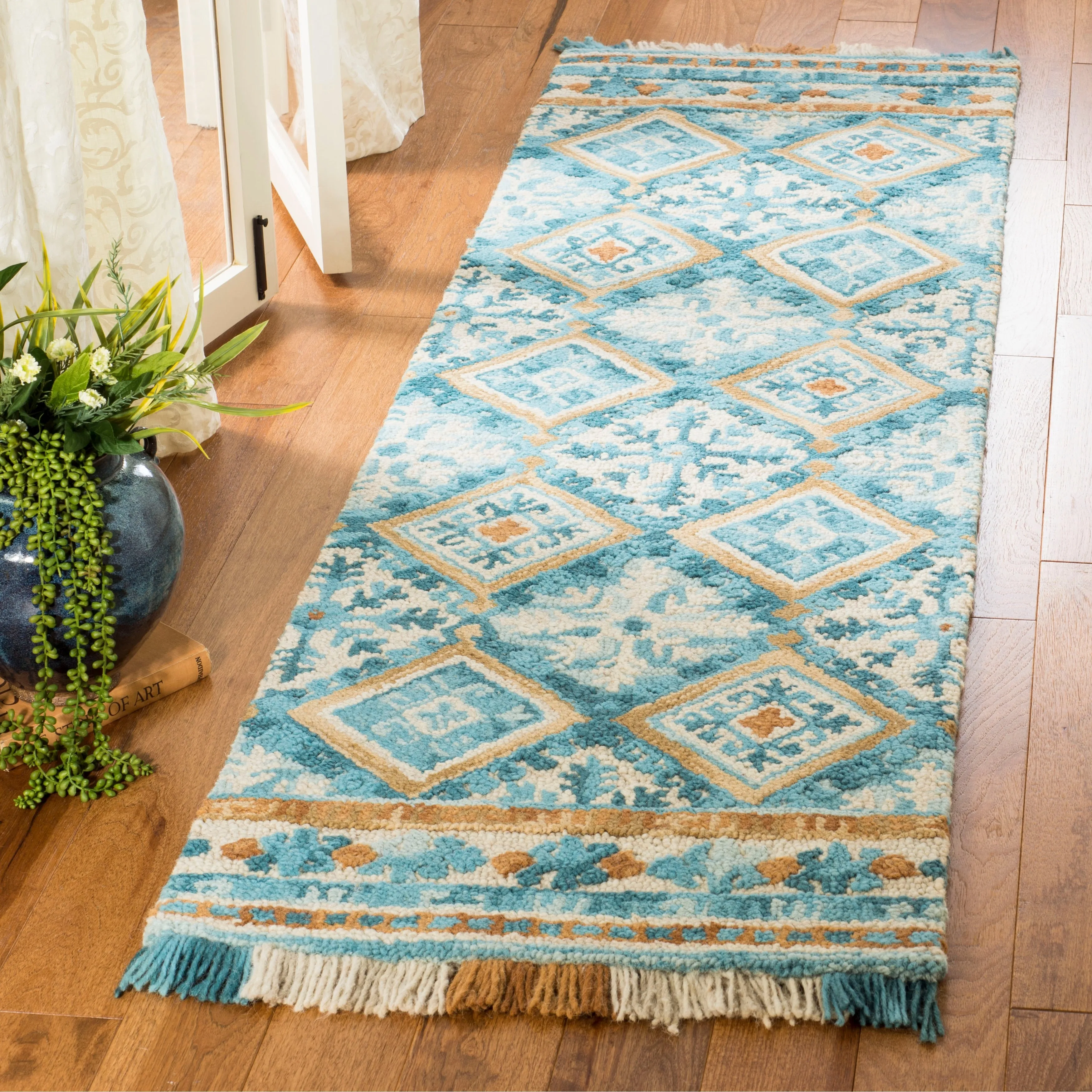 SAFAVIEH Handmade Blossom Kokoro Modern Floral Wool Rug