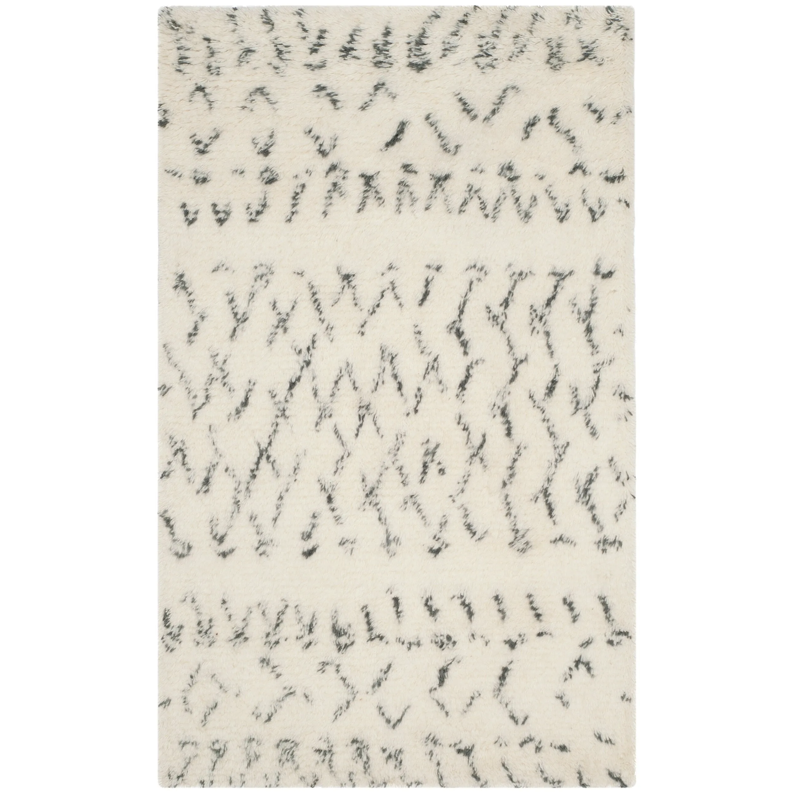 SAFAVIEH Handmade Casablanca Shag Intisar Tribal Wool 1.25-inch Thick