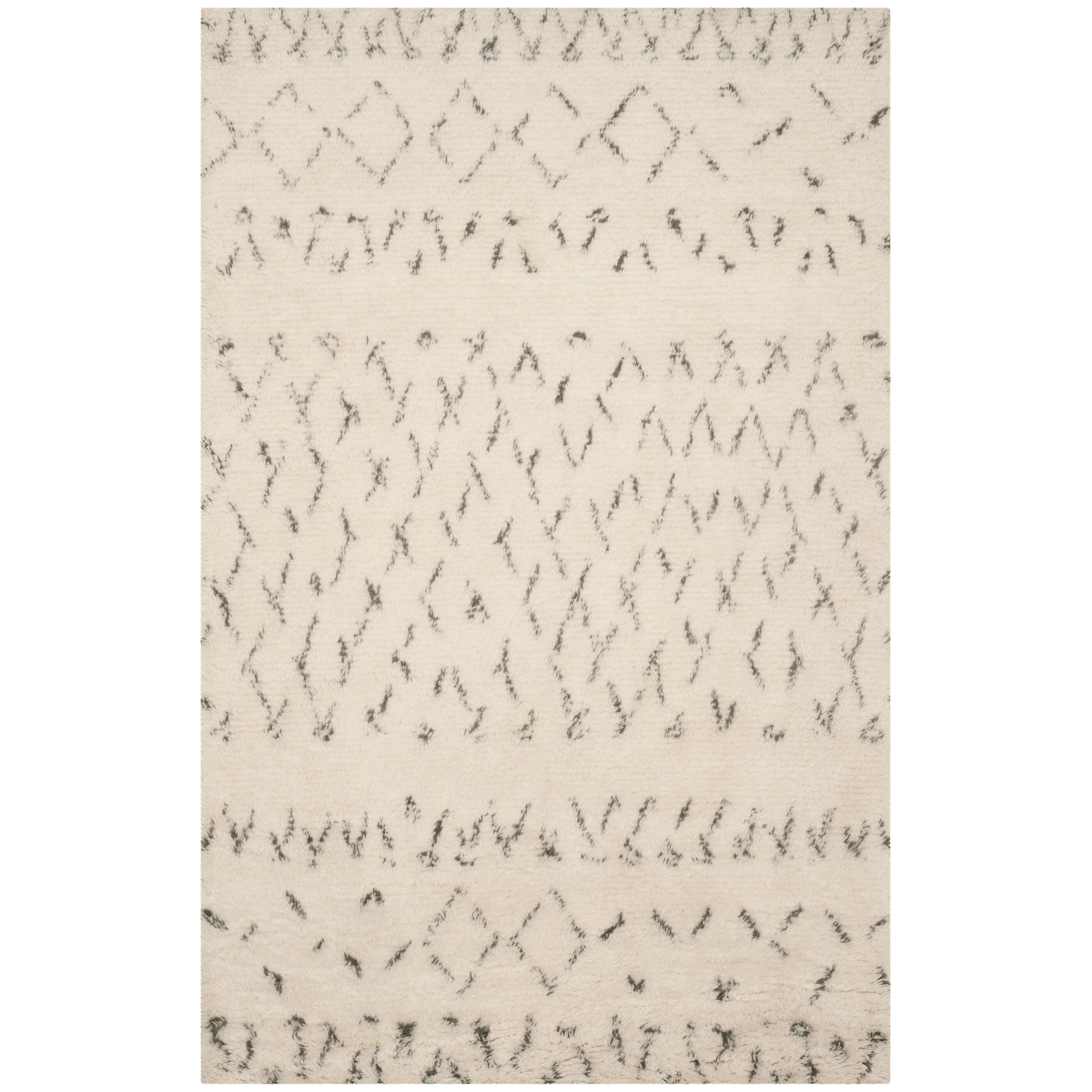 SAFAVIEH Handmade Casablanca Shag Intisar Tribal Wool 1.25-inch Thick