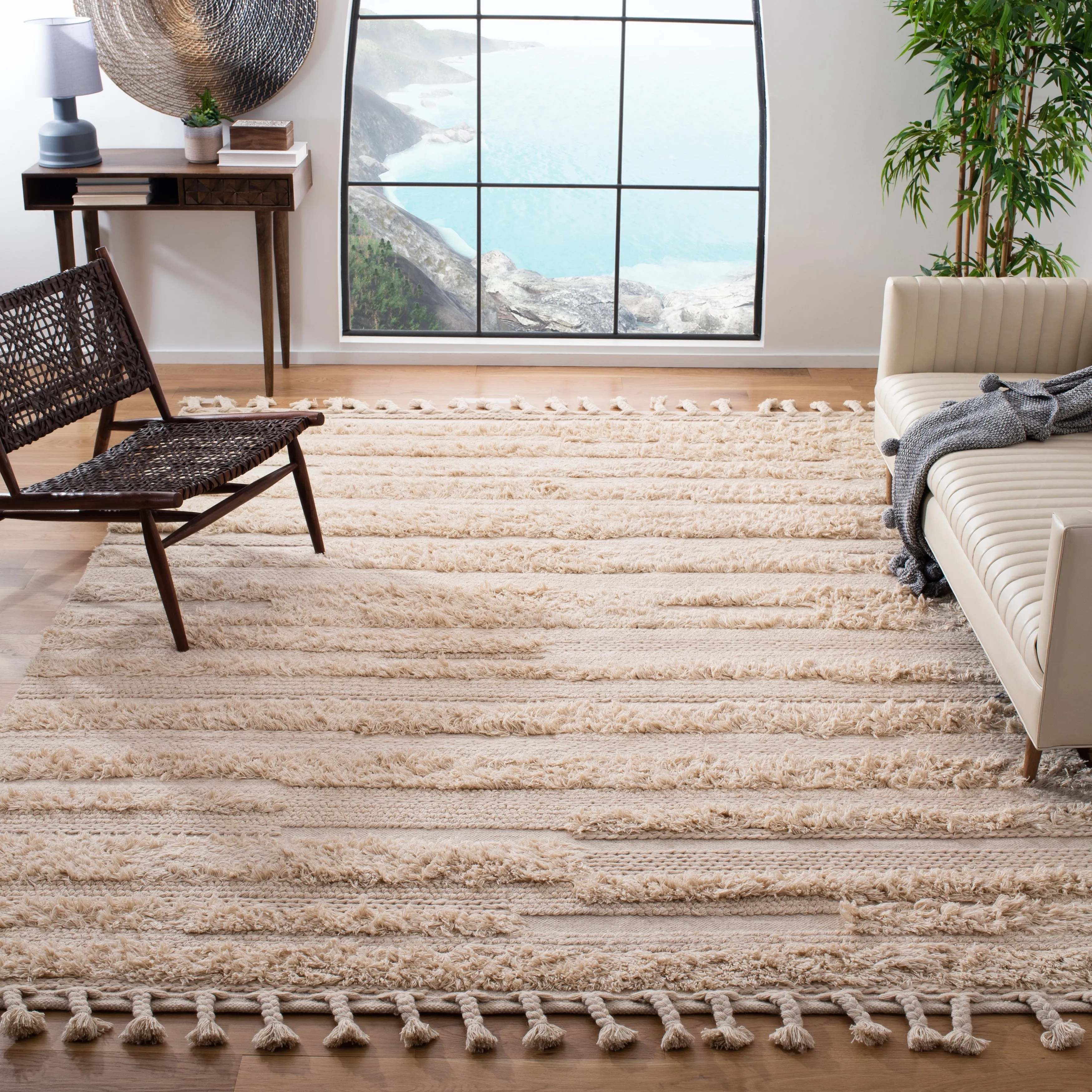 SAFAVIEH Handmade Casablanca Sofja Shag Textured Moroccan Wool Area