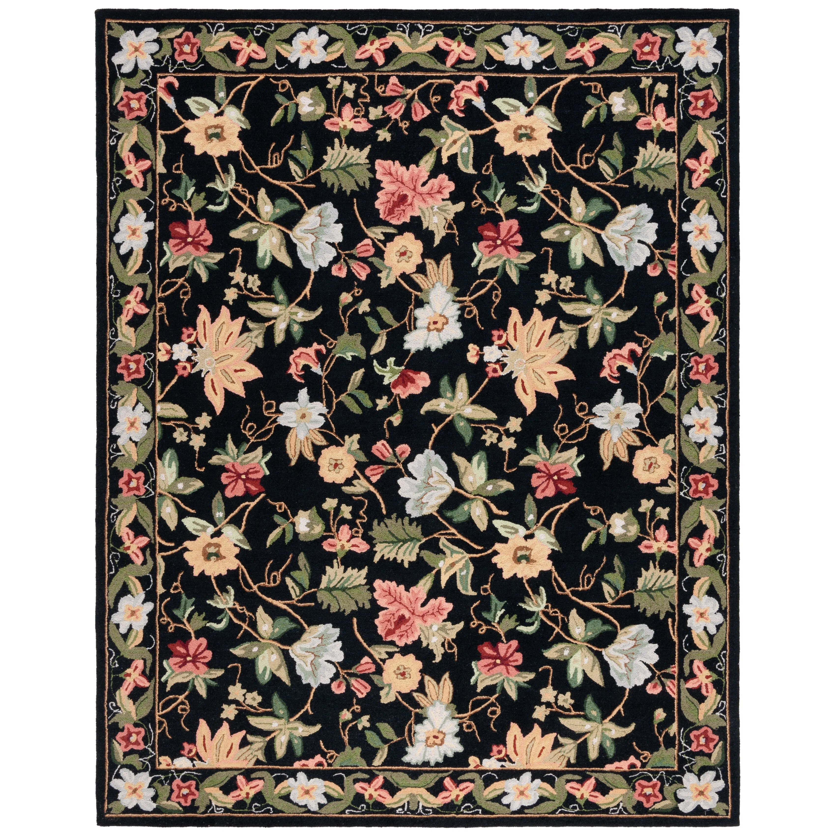 SAFAVIEH Handmade Chelsea Yauhenia French Country Floral Wool Rug
