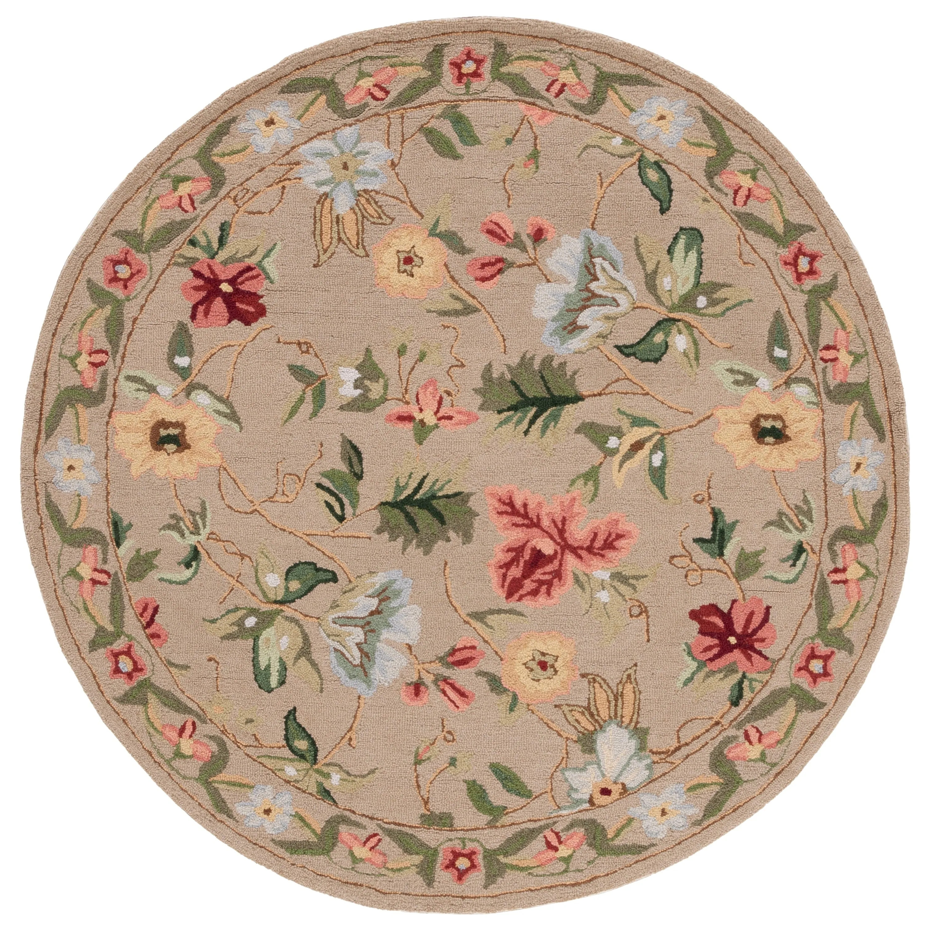 SAFAVIEH Handmade Chelsea Yauhenia French Country Floral Wool Rug