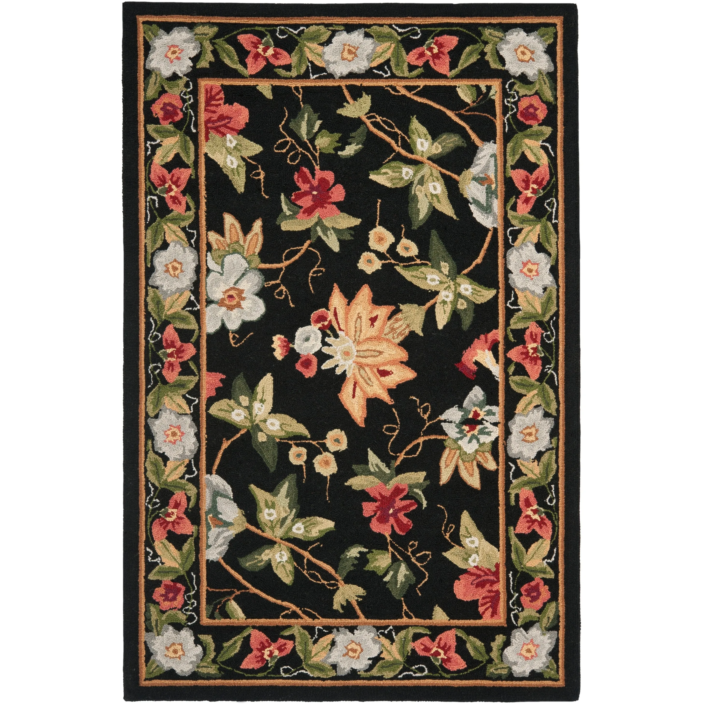 SAFAVIEH Handmade Chelsea Yauhenia French Country Floral Wool Rug