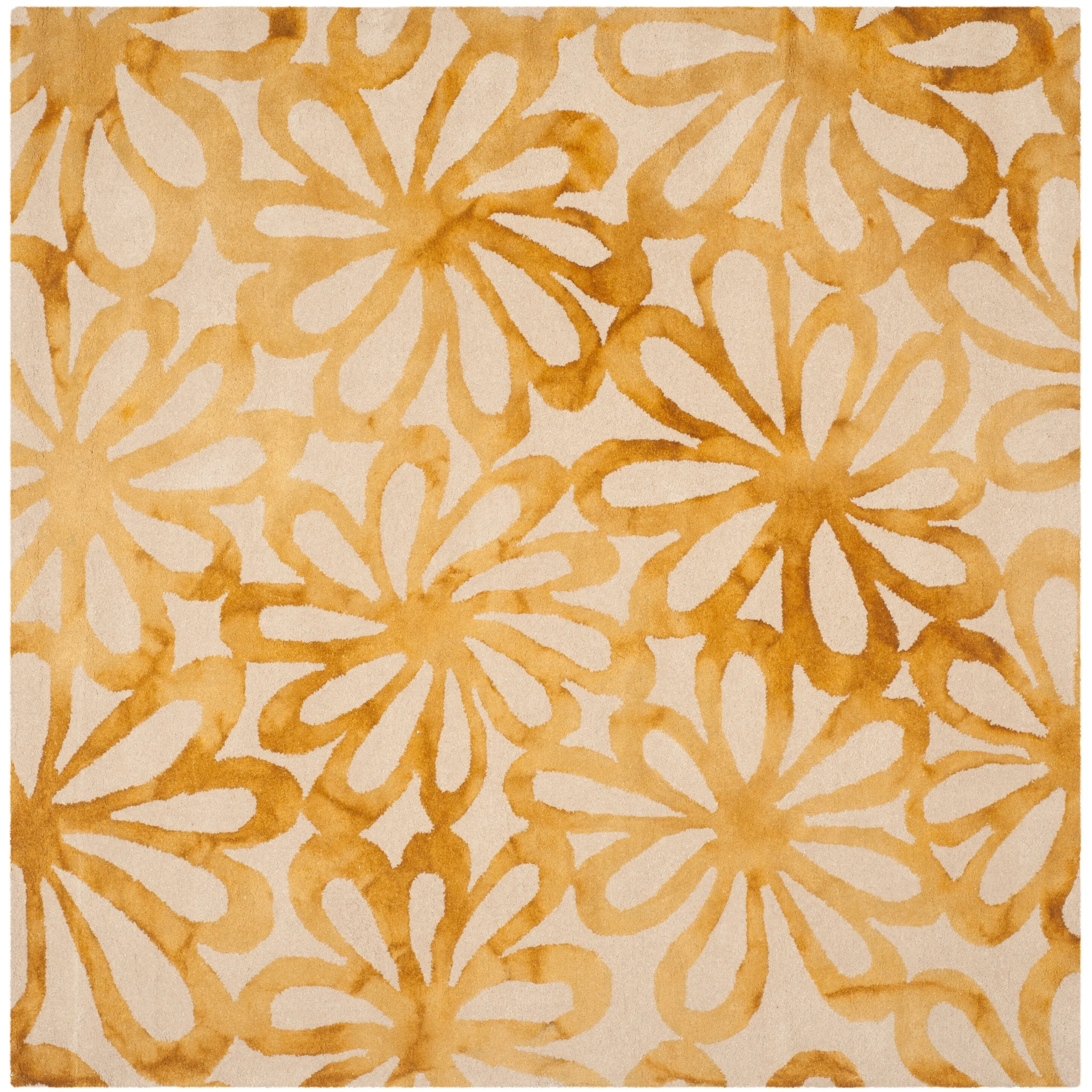 SAFAVIEH Handmade Dip Dye Maze Floral Watercolor Wool Rug