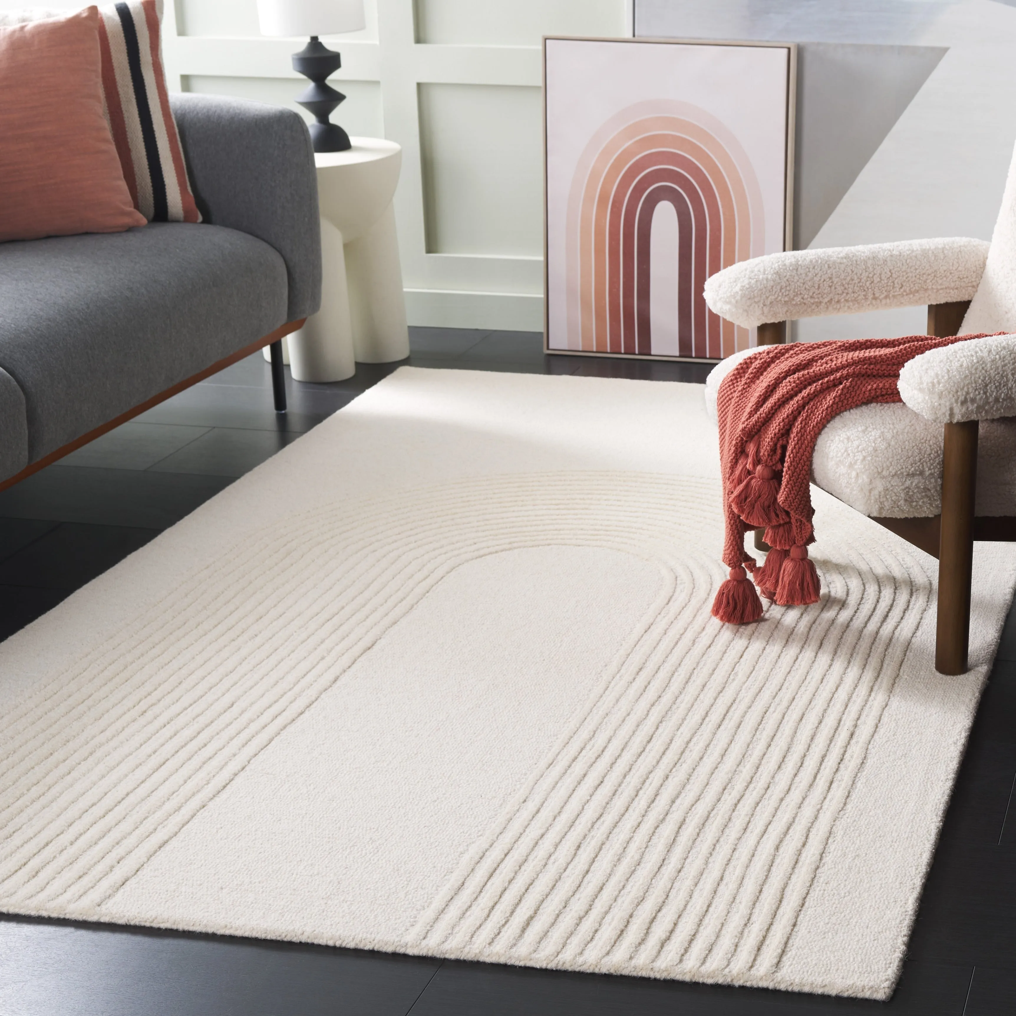 SAFAVIEH Handmade Ebony Evrim Modern & Contemporary Wool Rug