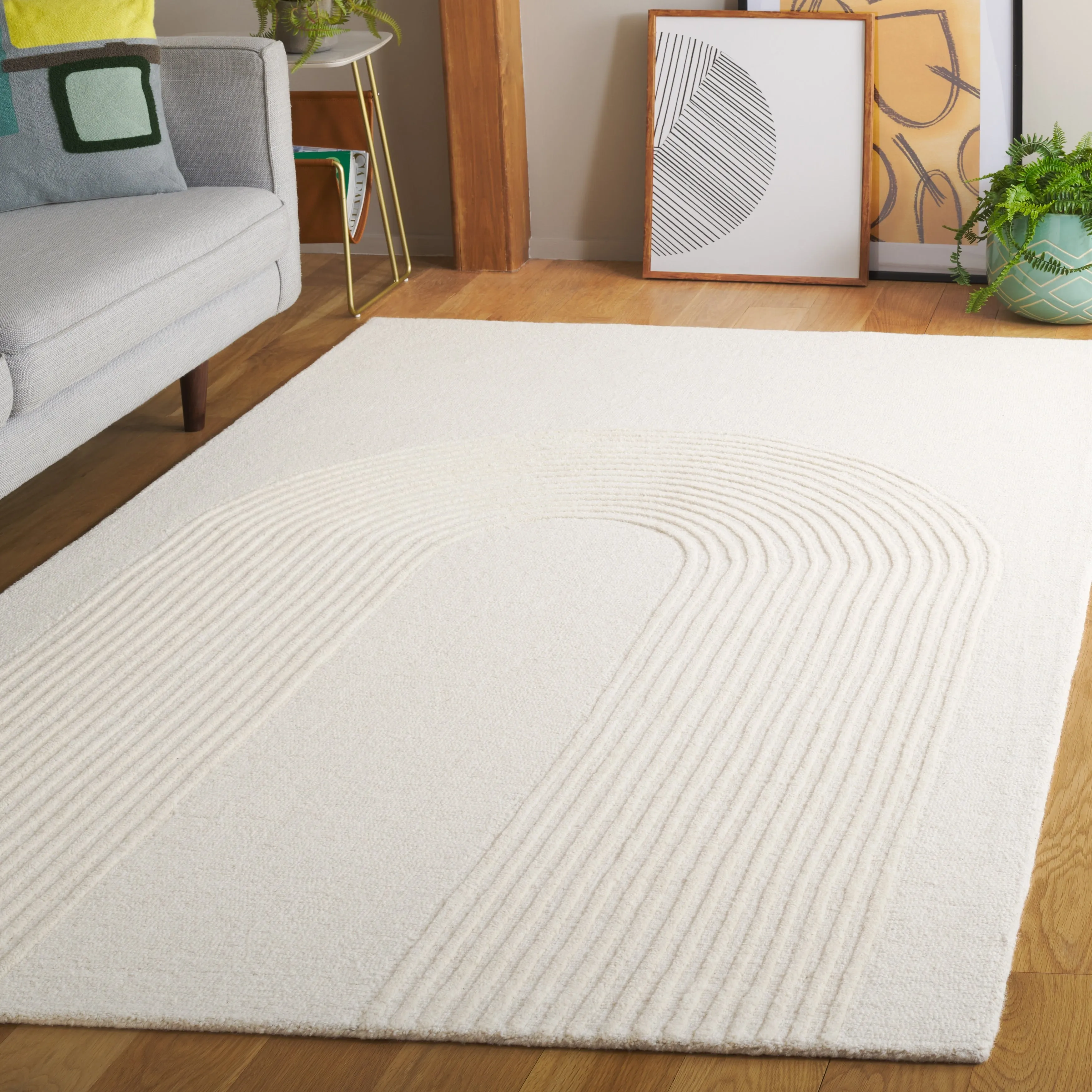 SAFAVIEH Handmade Ebony Evrim Modern & Contemporary Wool Rug