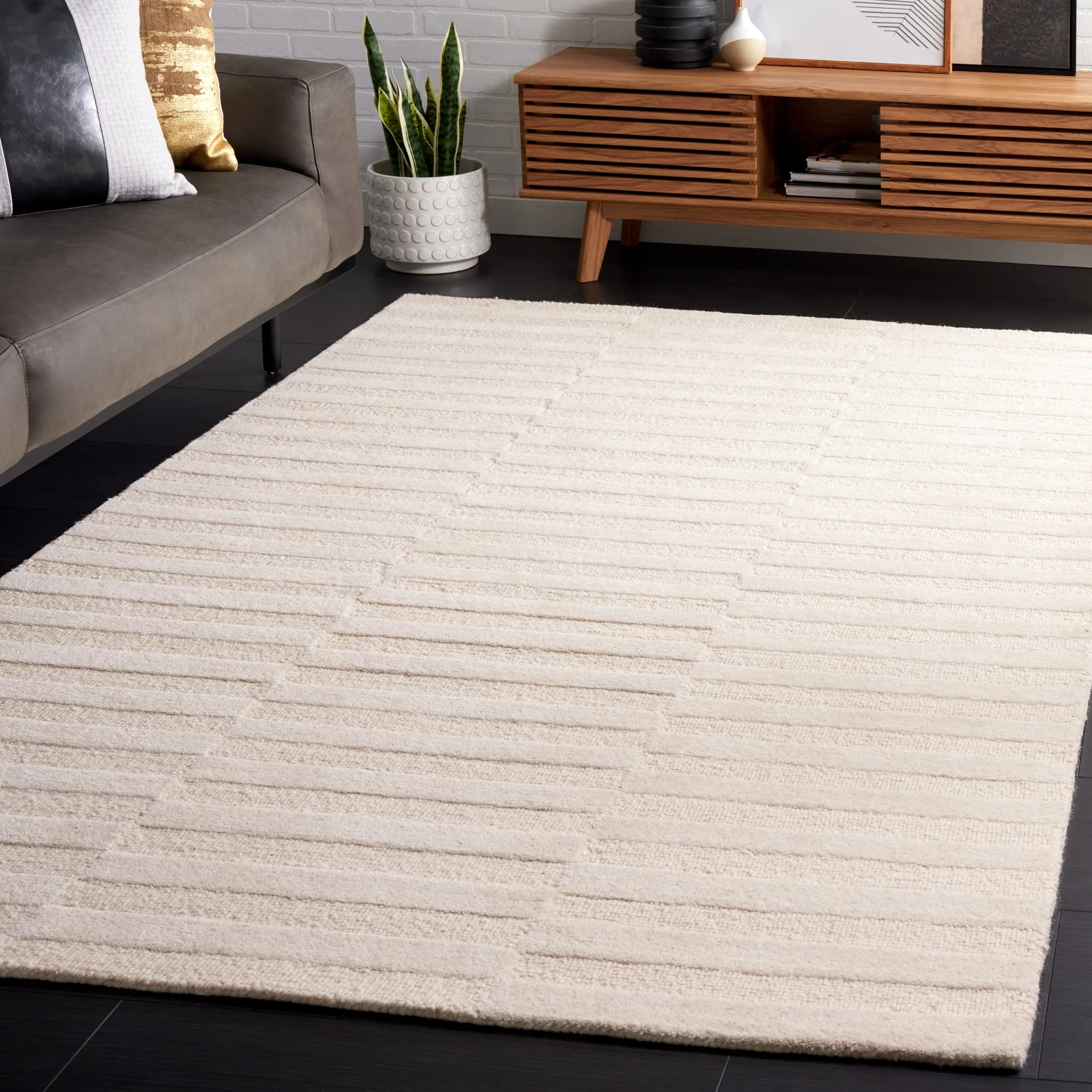 SAFAVIEH Handmade Ebony Floortje Contemporary Wool Rug