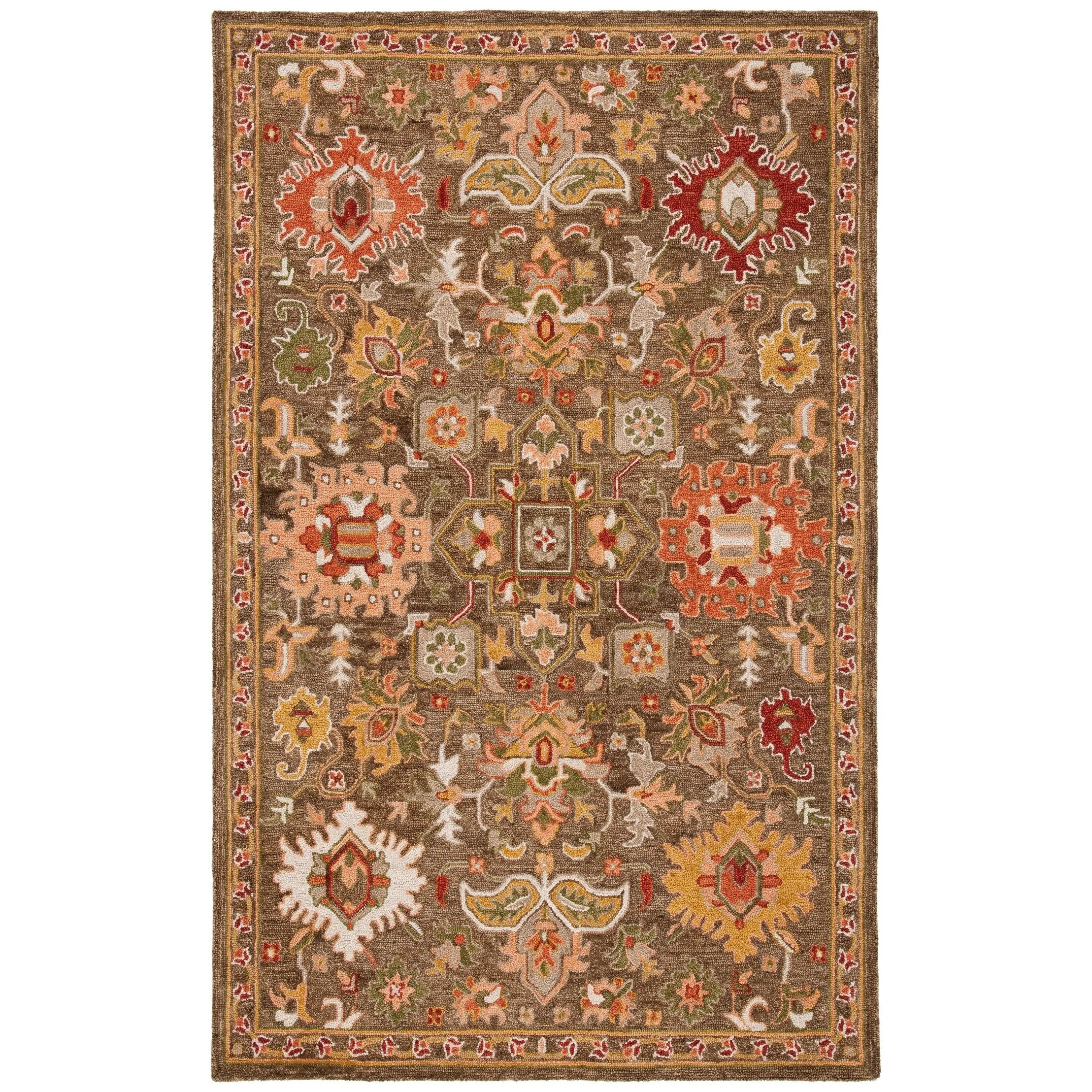 SAFAVIEH Handmade Heritage Chrysanthemum Traditional Wool Rug