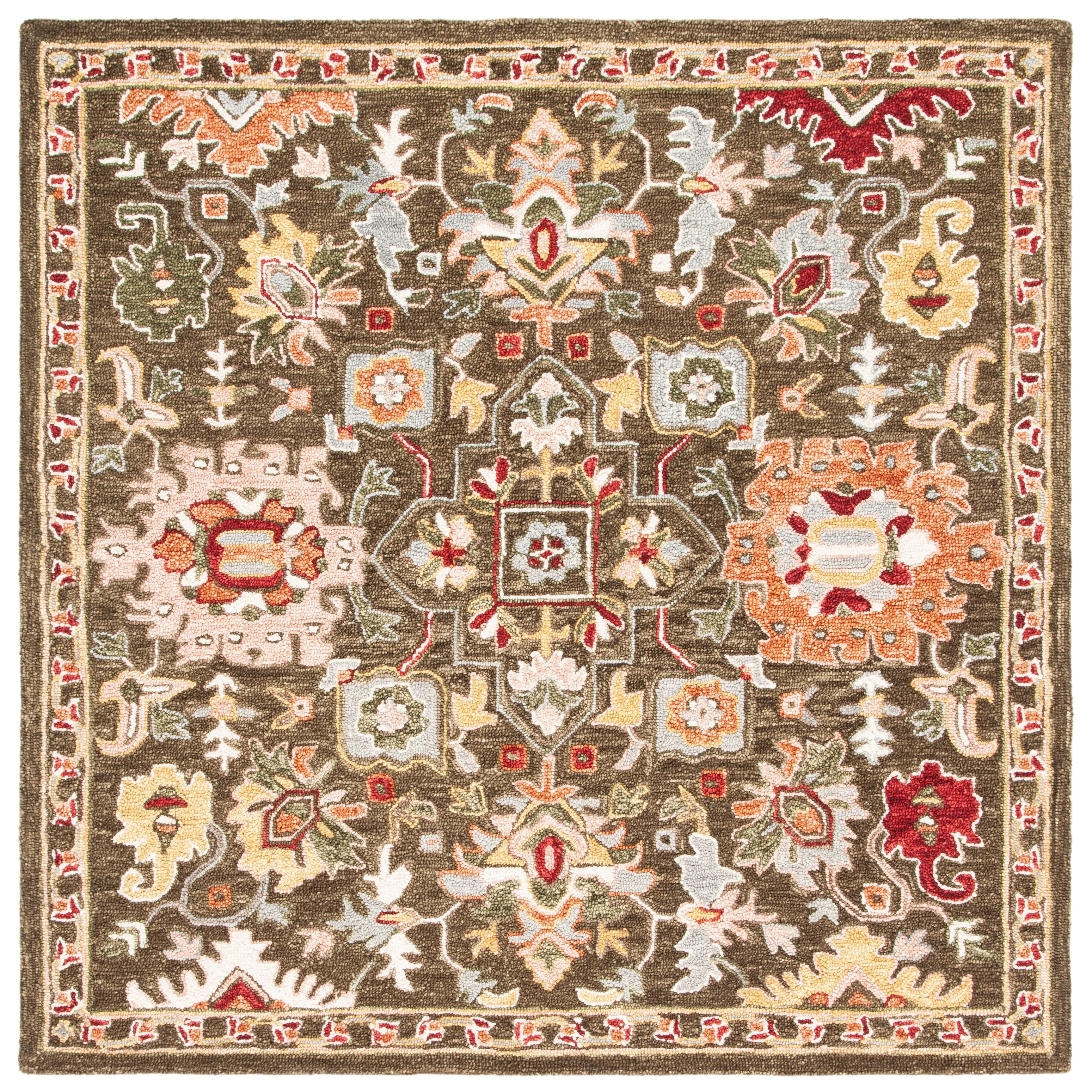 SAFAVIEH Handmade Heritage Chrysanthemum Traditional Wool Rug