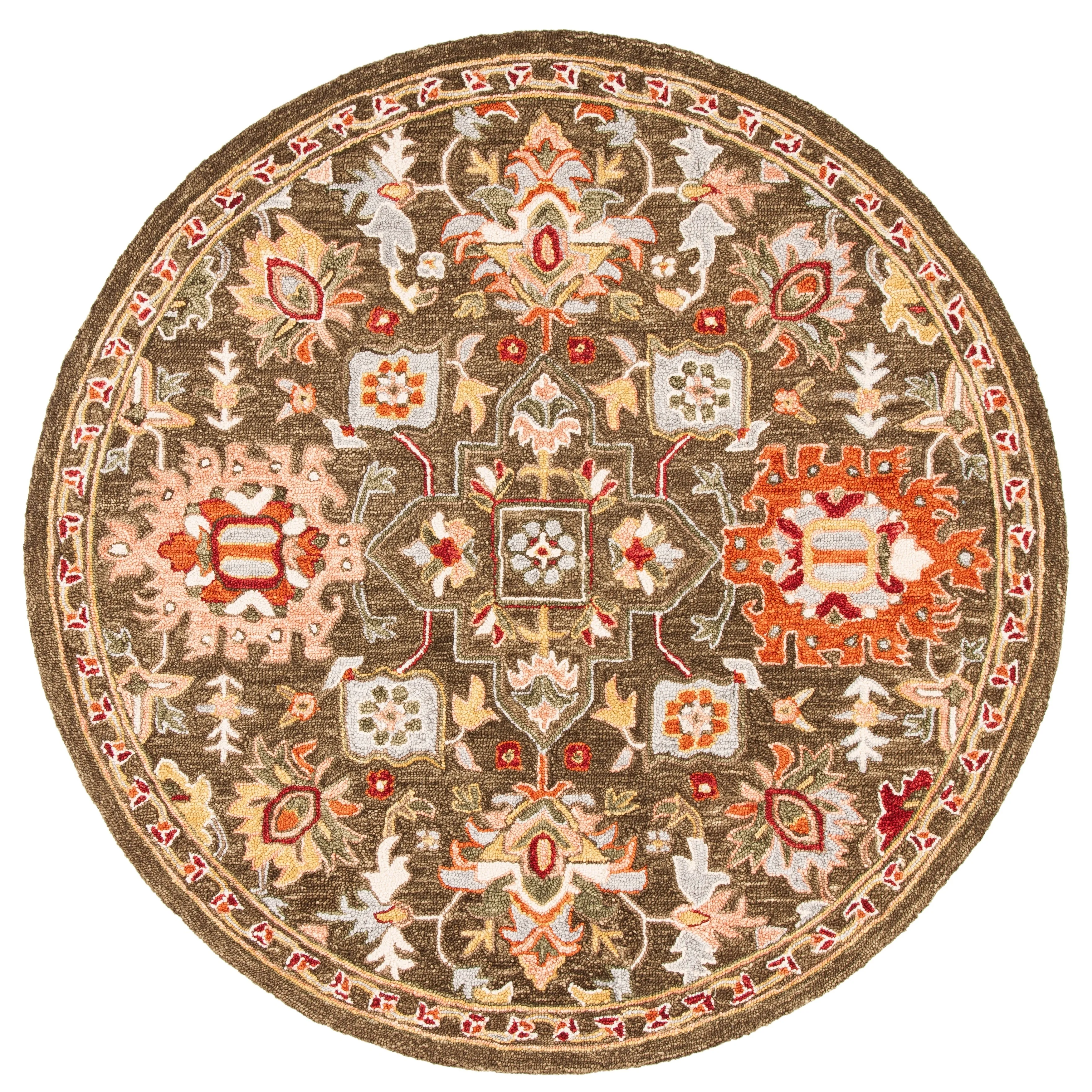 SAFAVIEH Handmade Heritage Chrysanthemum Traditional Wool Rug