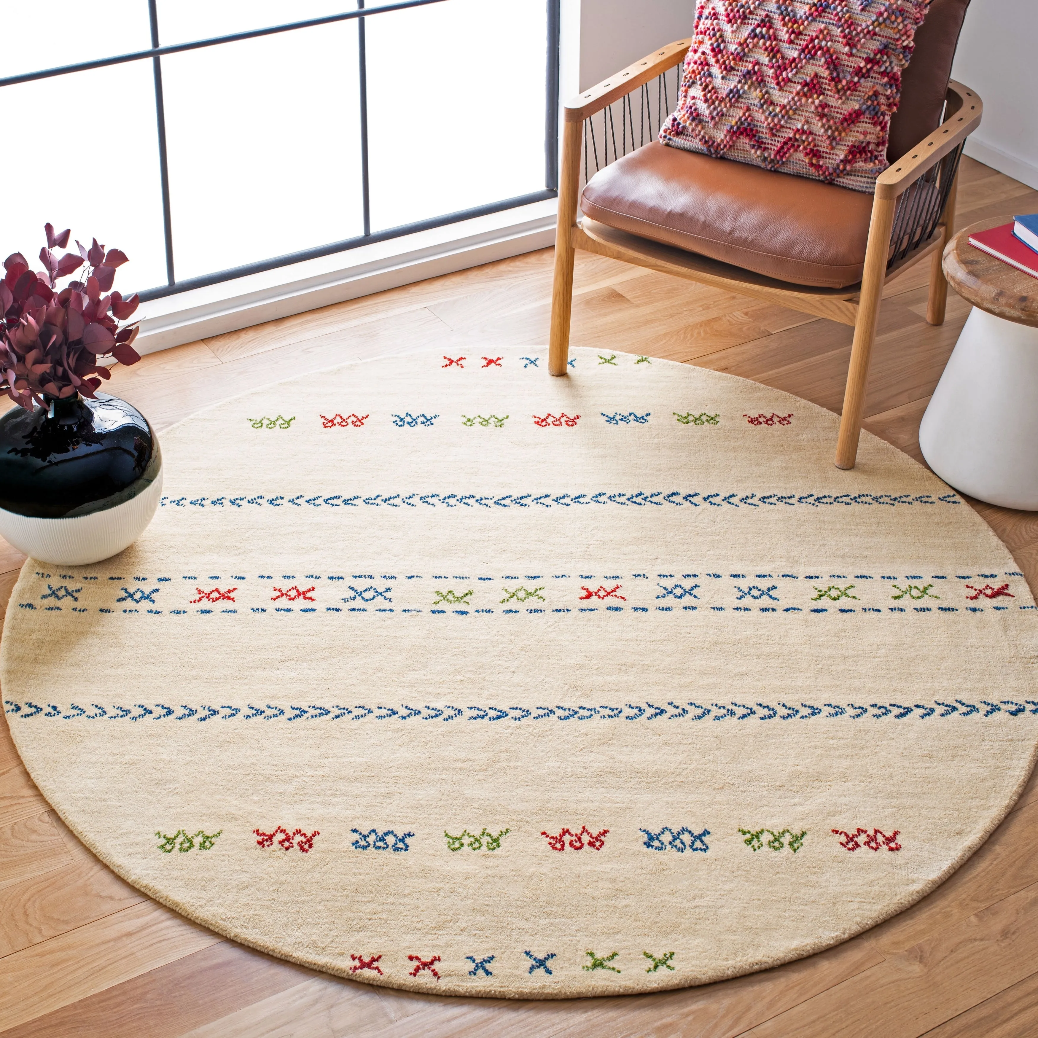 SAFAVIEH Handmade Himalaya Hideko & Contemporary Geometric Cream Wool
