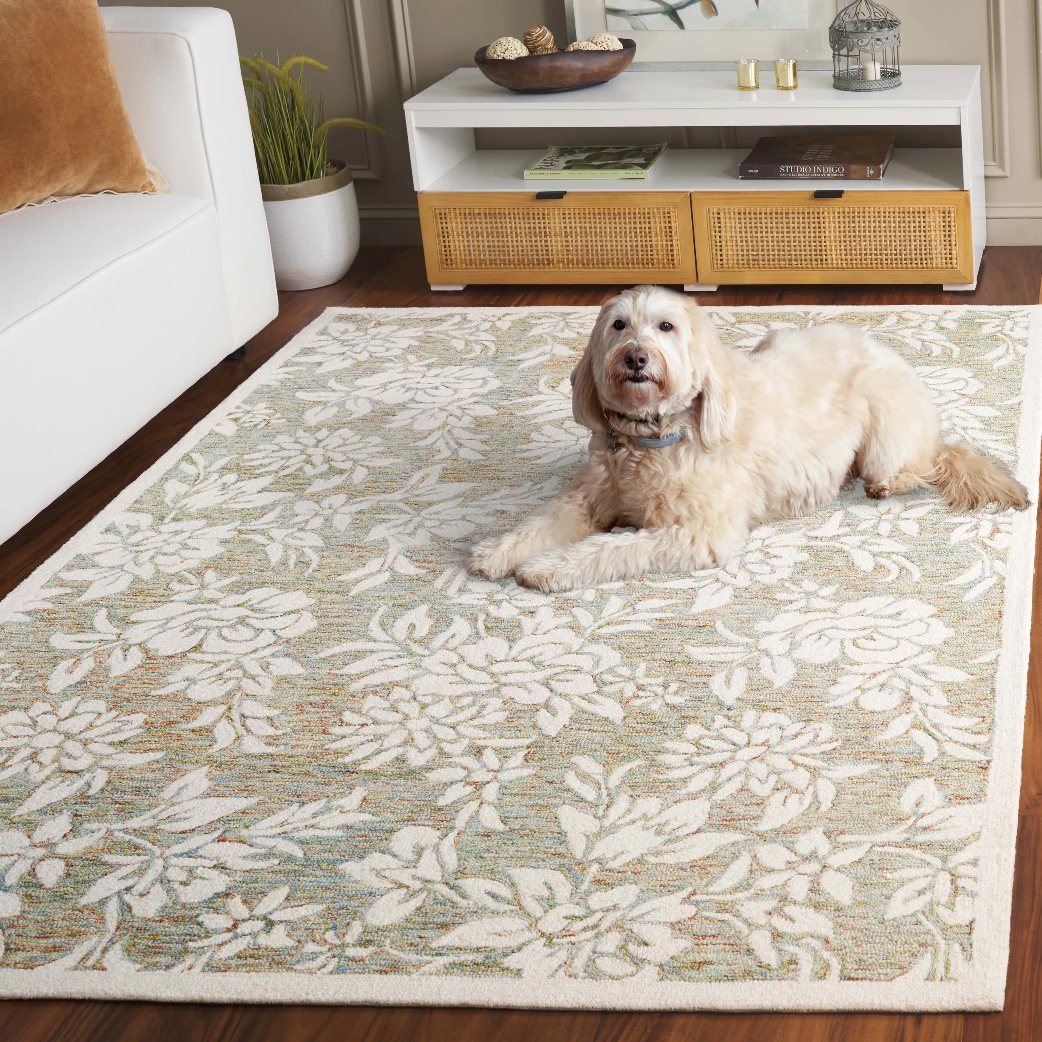 SAFAVIEH Handmade Jardin Evencia Country Floral Wool Rug