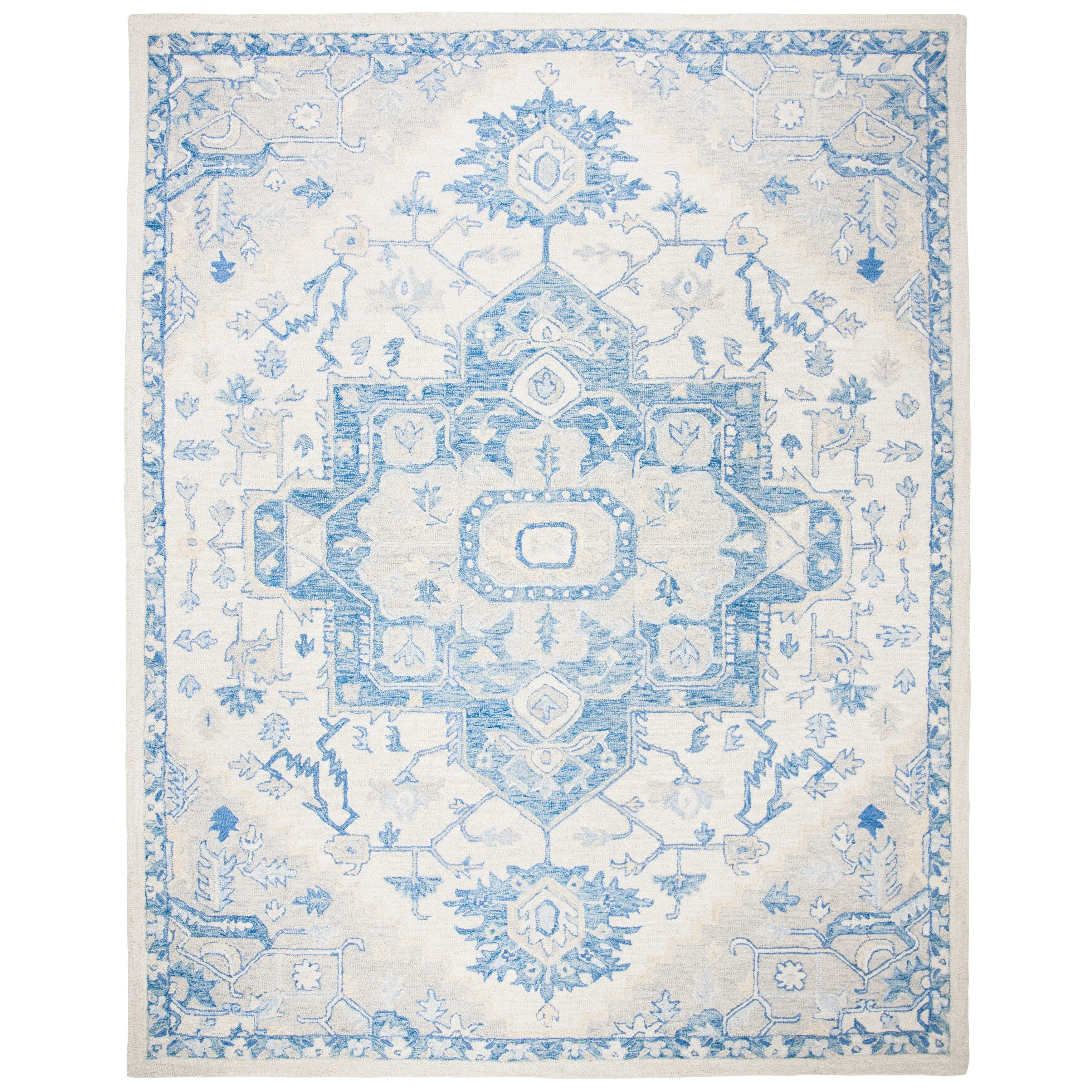 SAFAVIEH Handmade Micro-Loop Gulseven Medallion Wool Rug