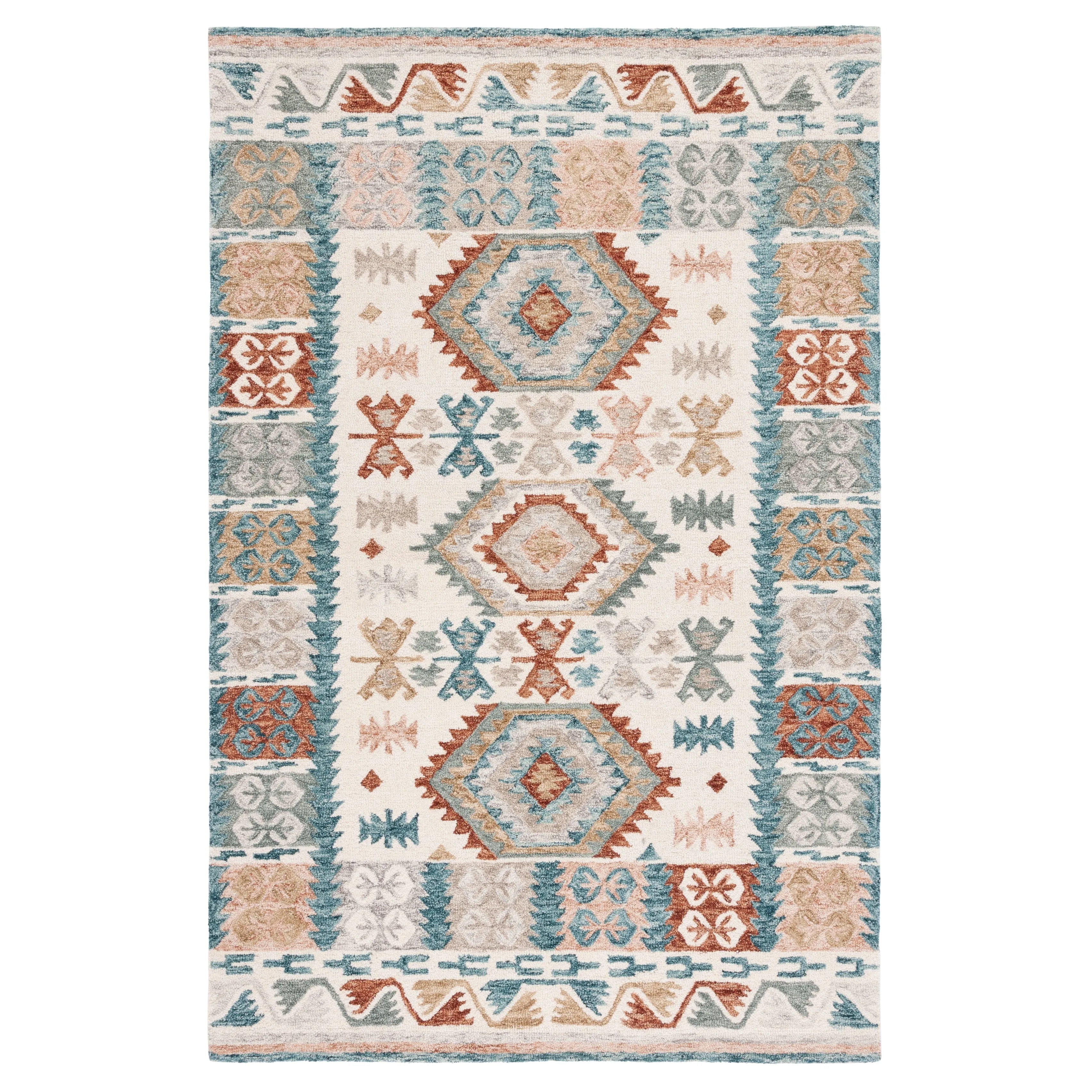 SAFAVIEH Handmade Micro-Loop Ingela Rustic Tribal Wool Rug