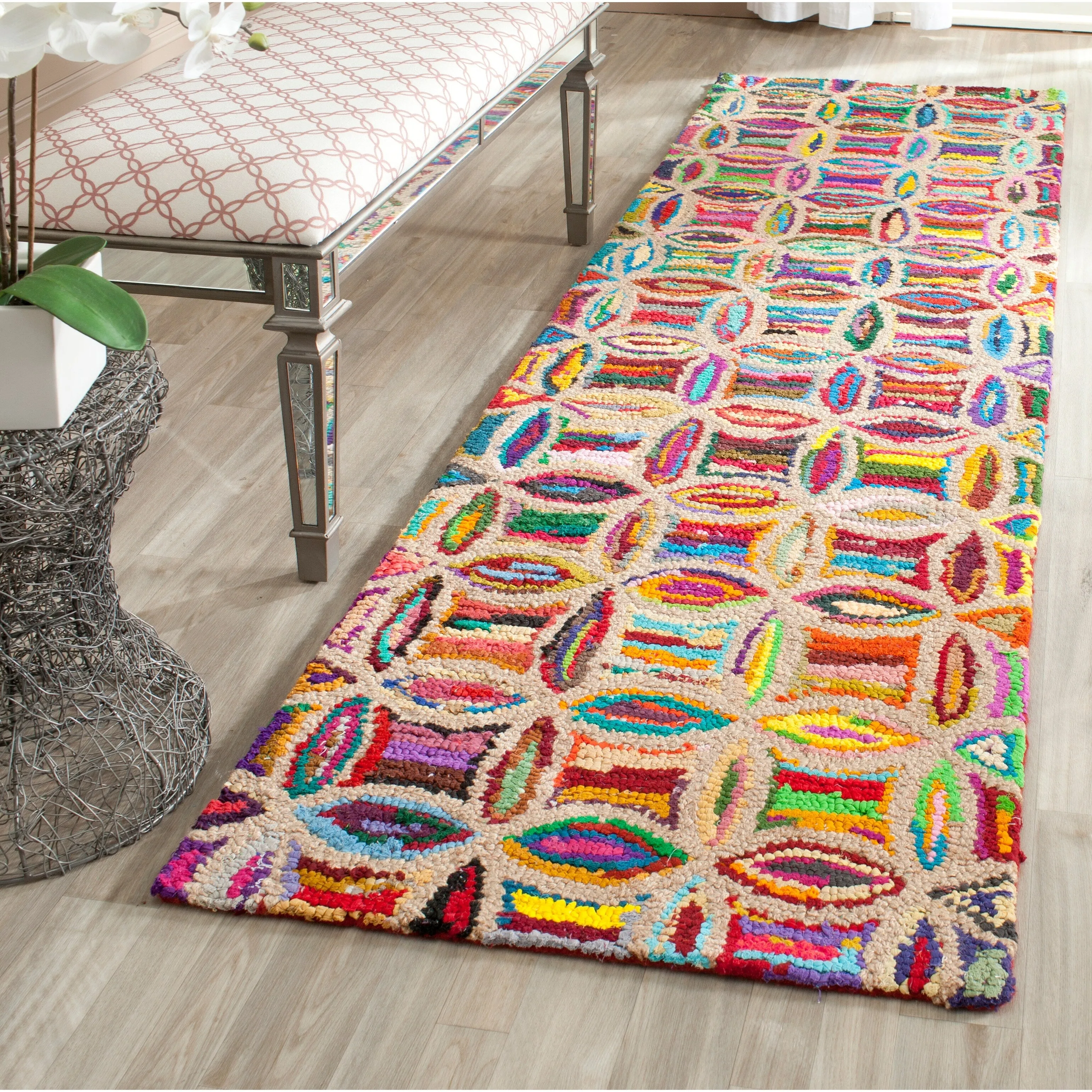 SAFAVIEH Handmade Nantucket Balda Contemporary Cotton Rug - Multi - 2' 3 x 8'