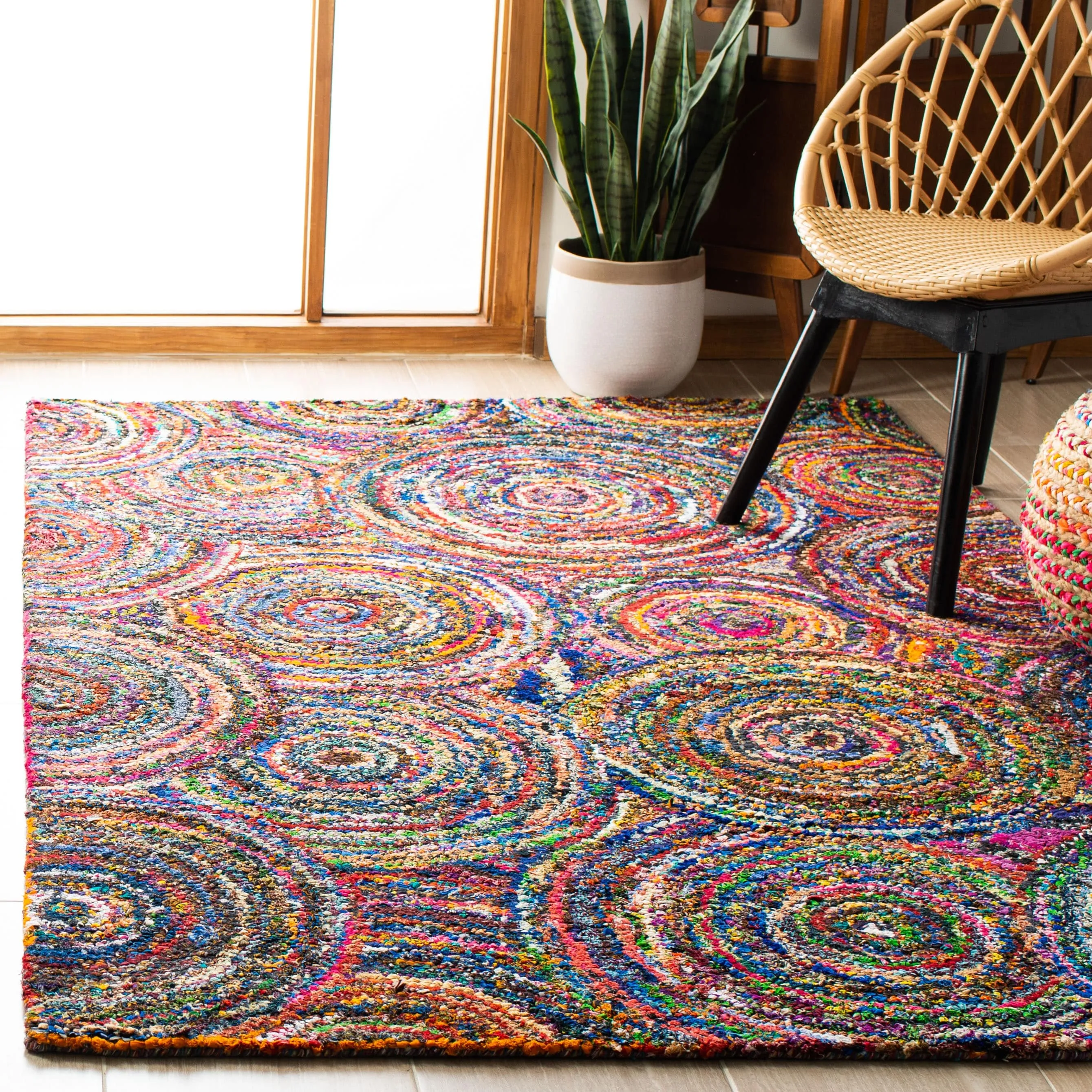 SAFAVIEH Handmade Nantucket Efmorfia Contemporary Cotton Rug