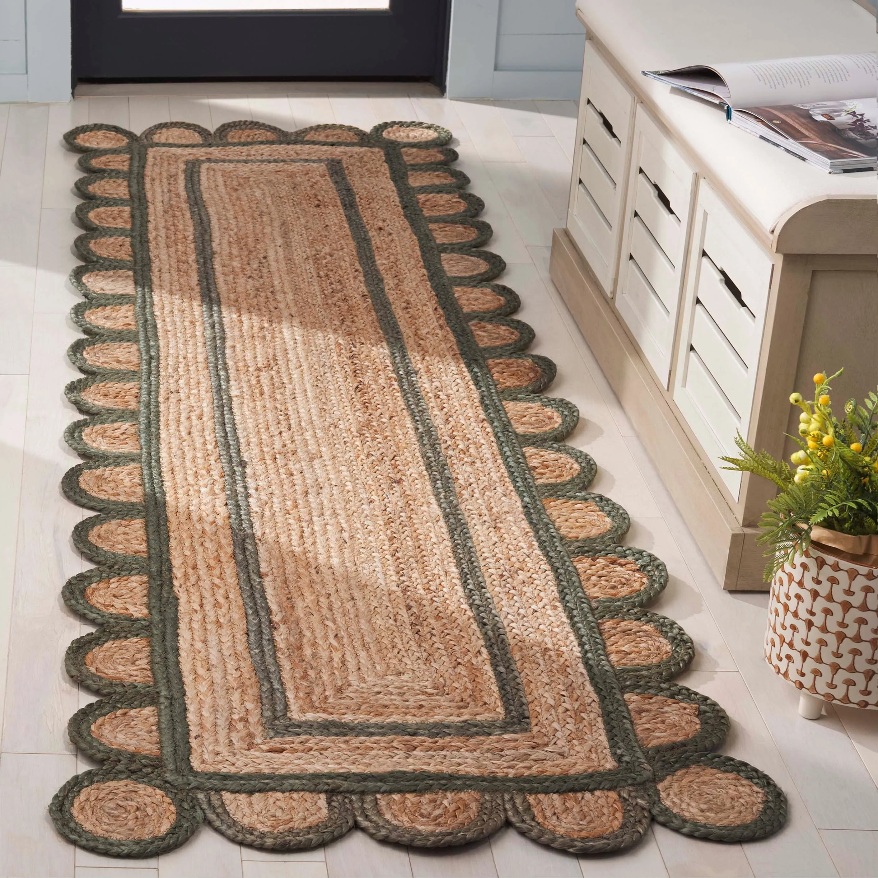 SAFAVIEH Handmade Natural Fiber Calcedonia Border Pattern Jute Rug