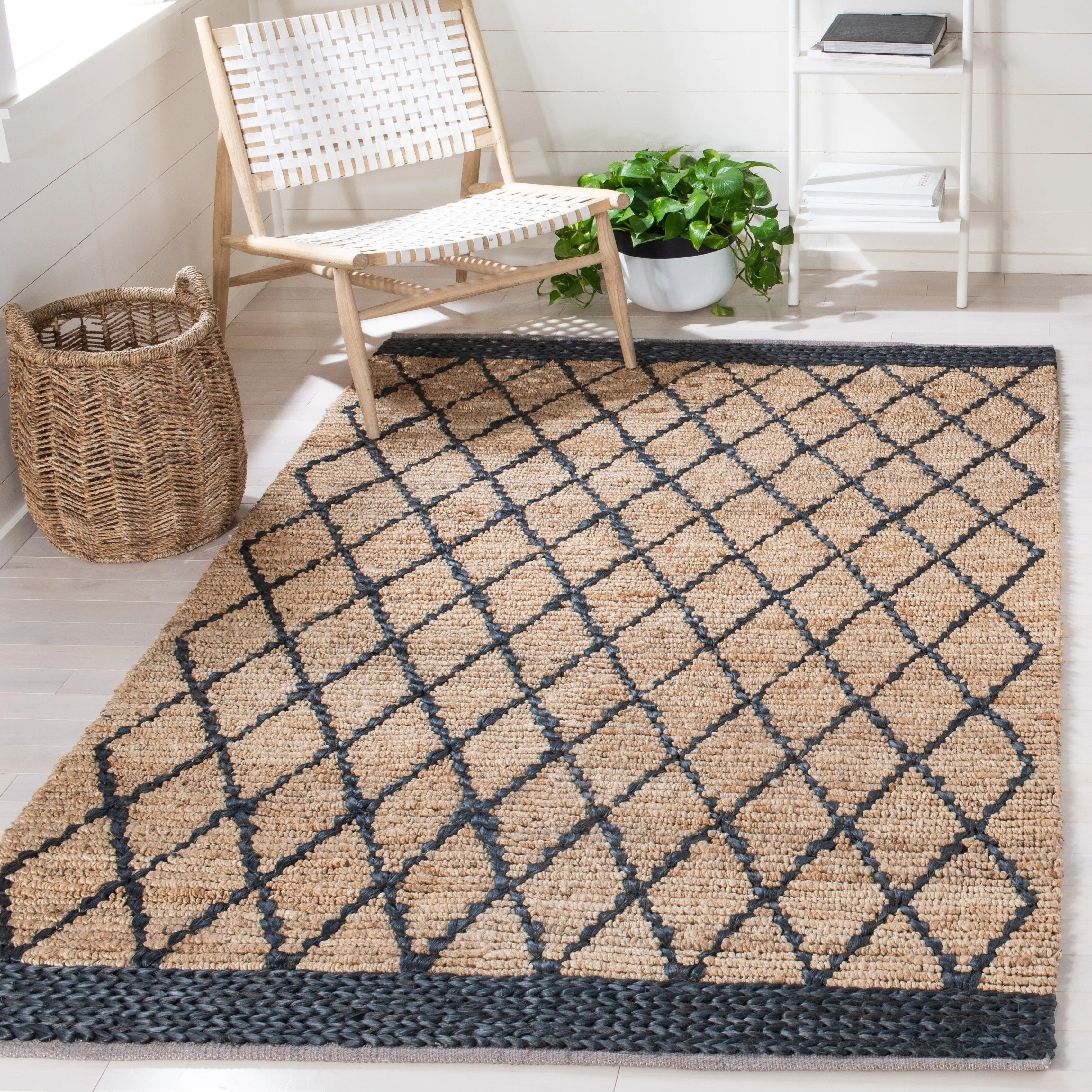 SAFAVIEH Handmade Natural Fiber Foolke Casual Jute Trellis Rug