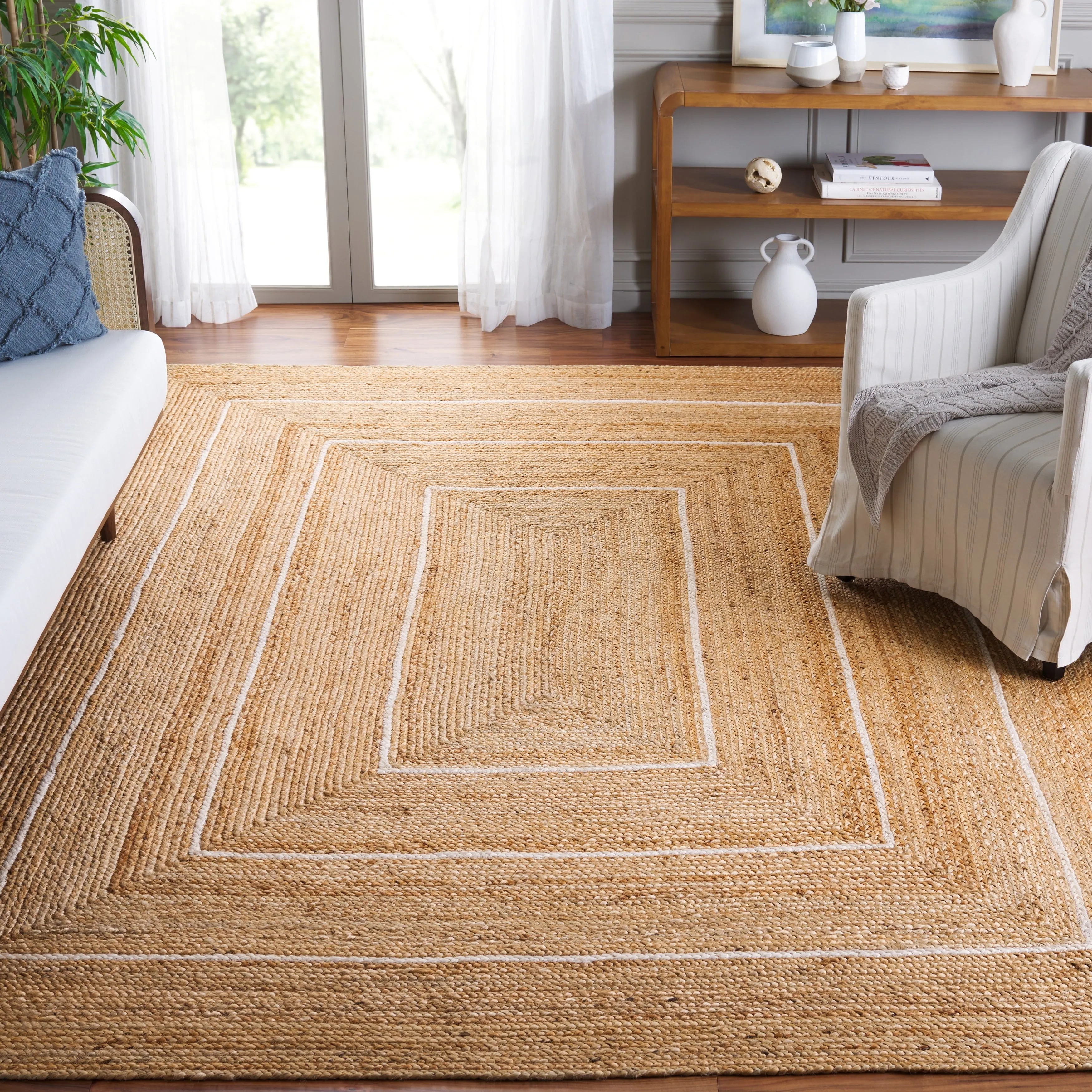 SAFAVIEH Handmade Natural Fiber Gebbine Farmhouse Border Jute Rug