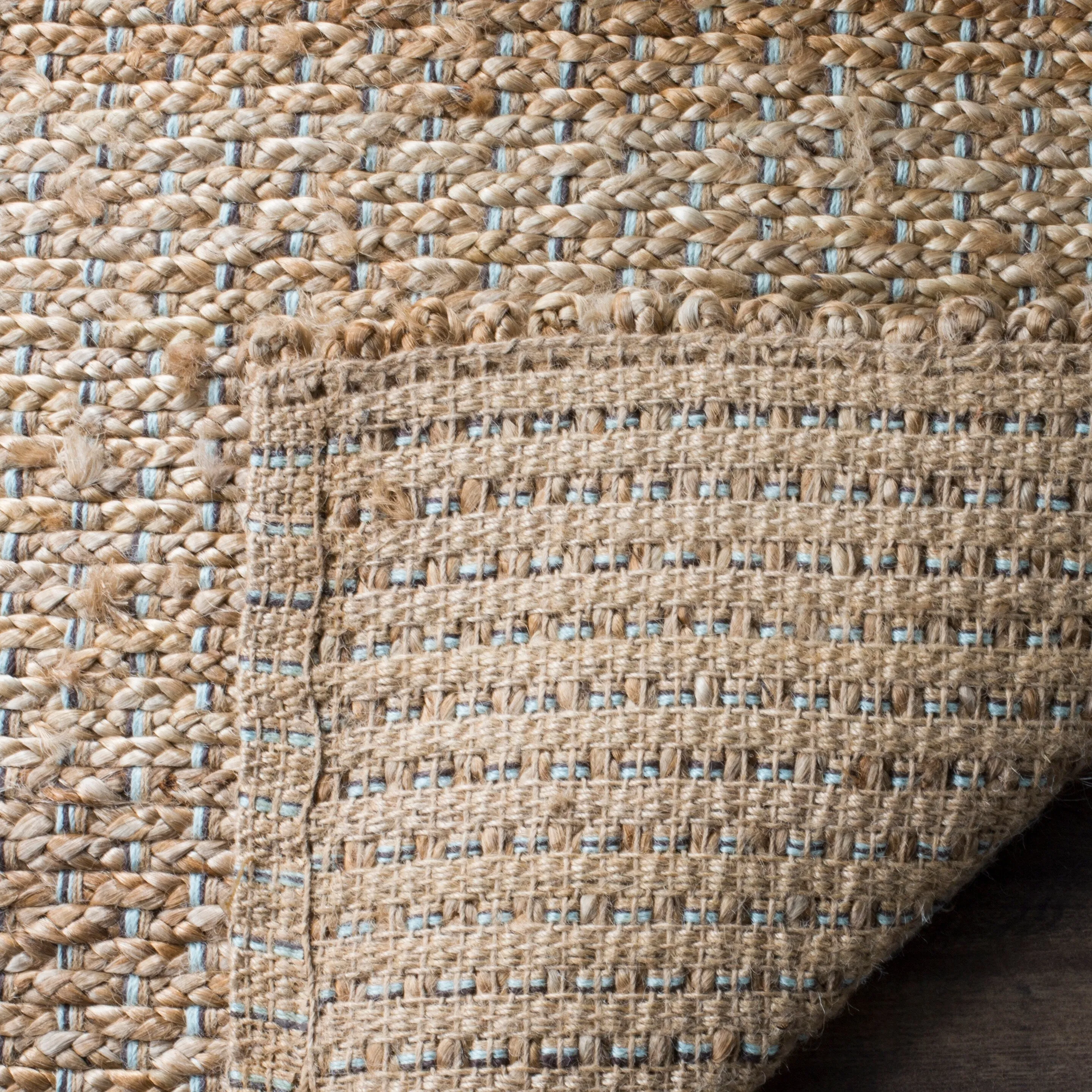 SAFAVIEH Handmade Natural Fiber Grainne Jute Rug - Light Blue/Natural - 2' 6 x 4'