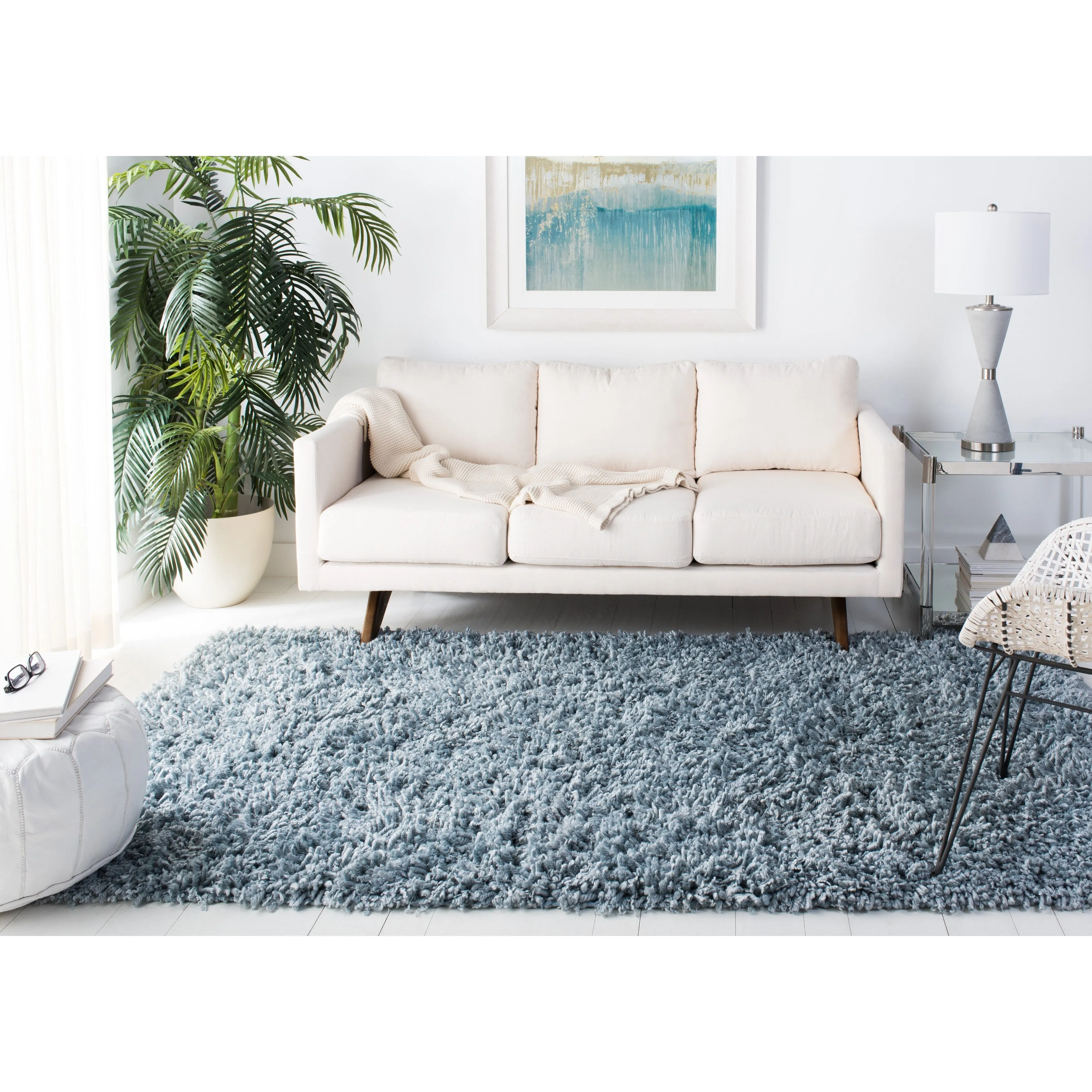 SAFAVIEH Handmade Sheep Shag Malti Solid Area Rug