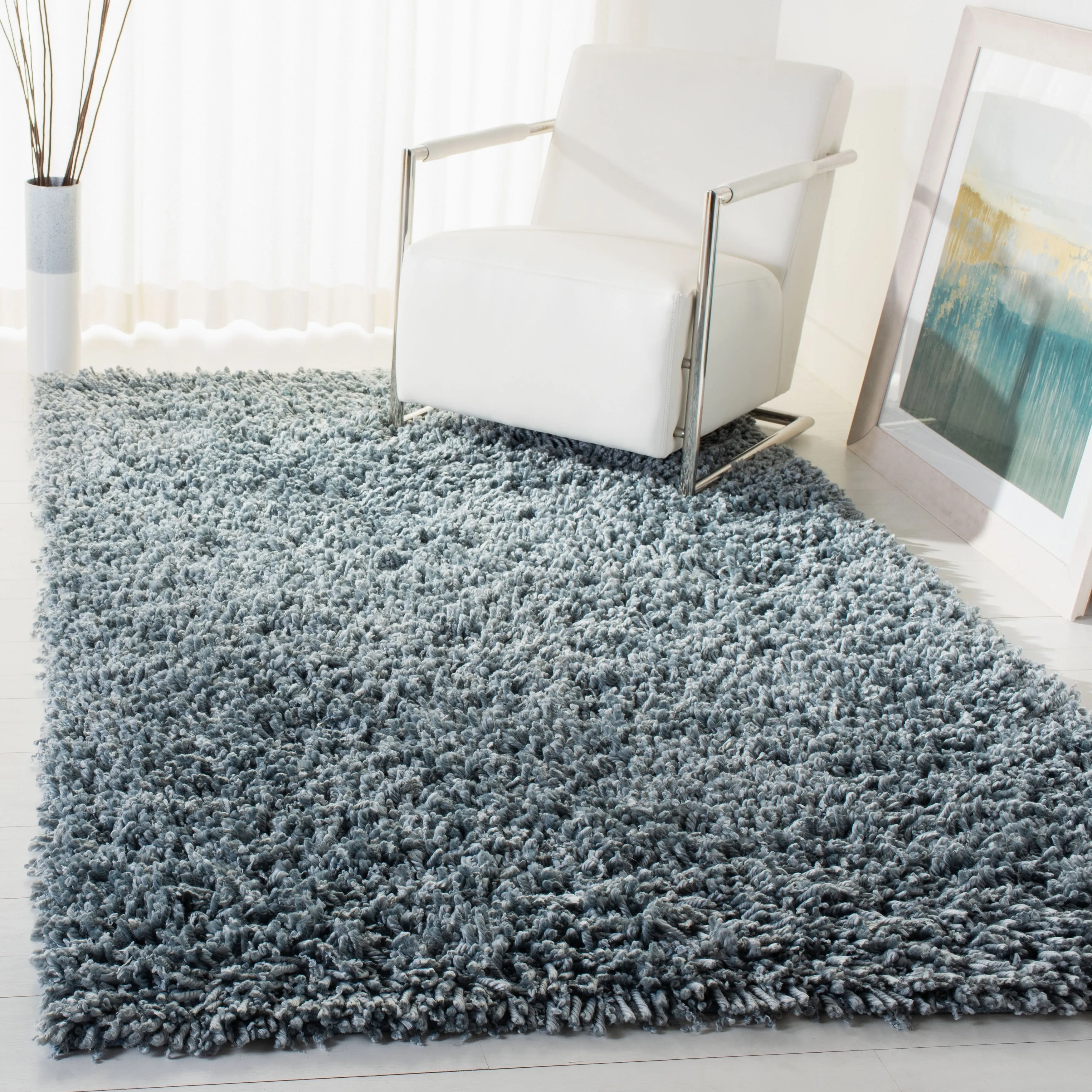 SAFAVIEH Handmade Sheep Shag Malti Solid Area Rug