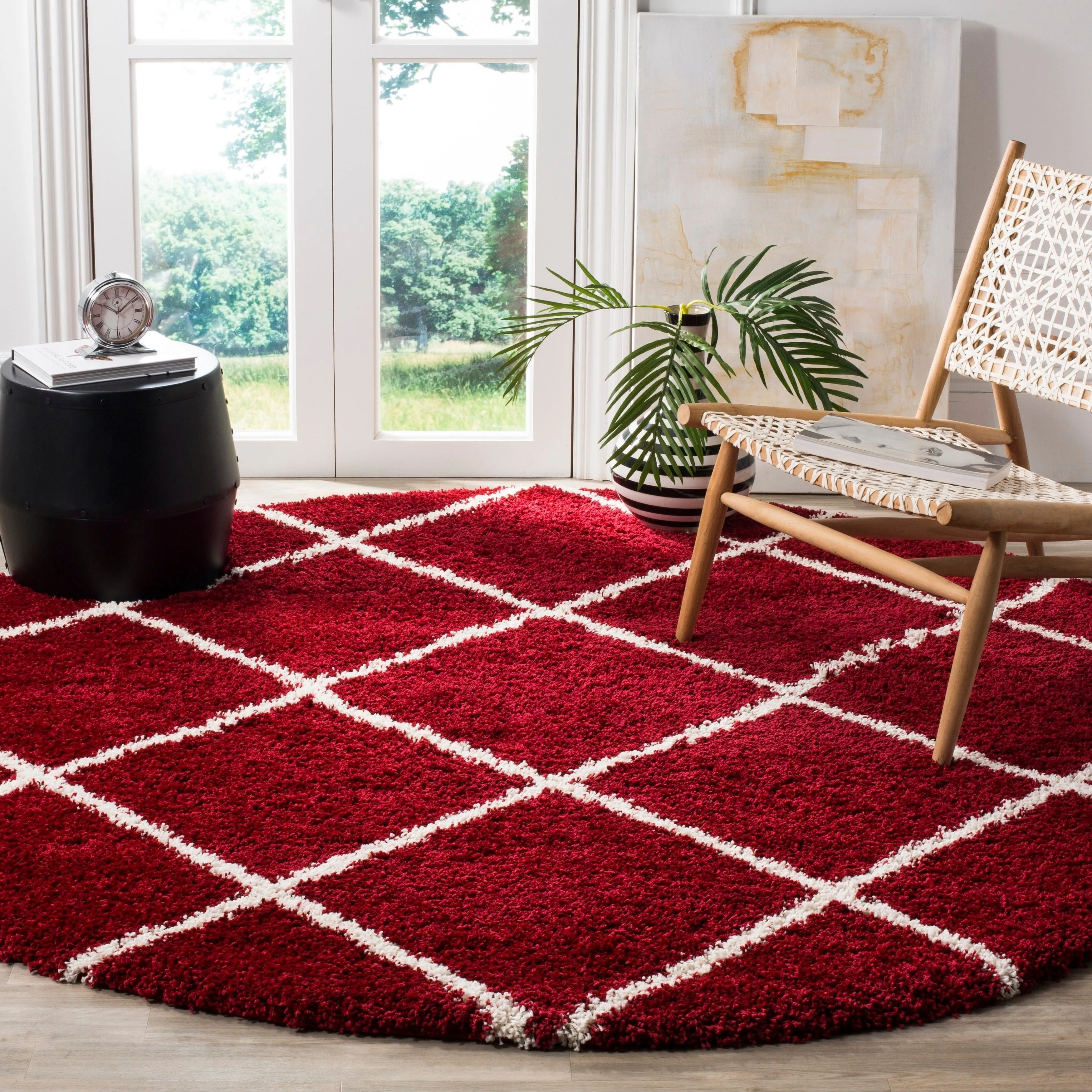 SAFAVIEH Hudson Shag Raili Diamond Trellis 2-inch Thick Rug