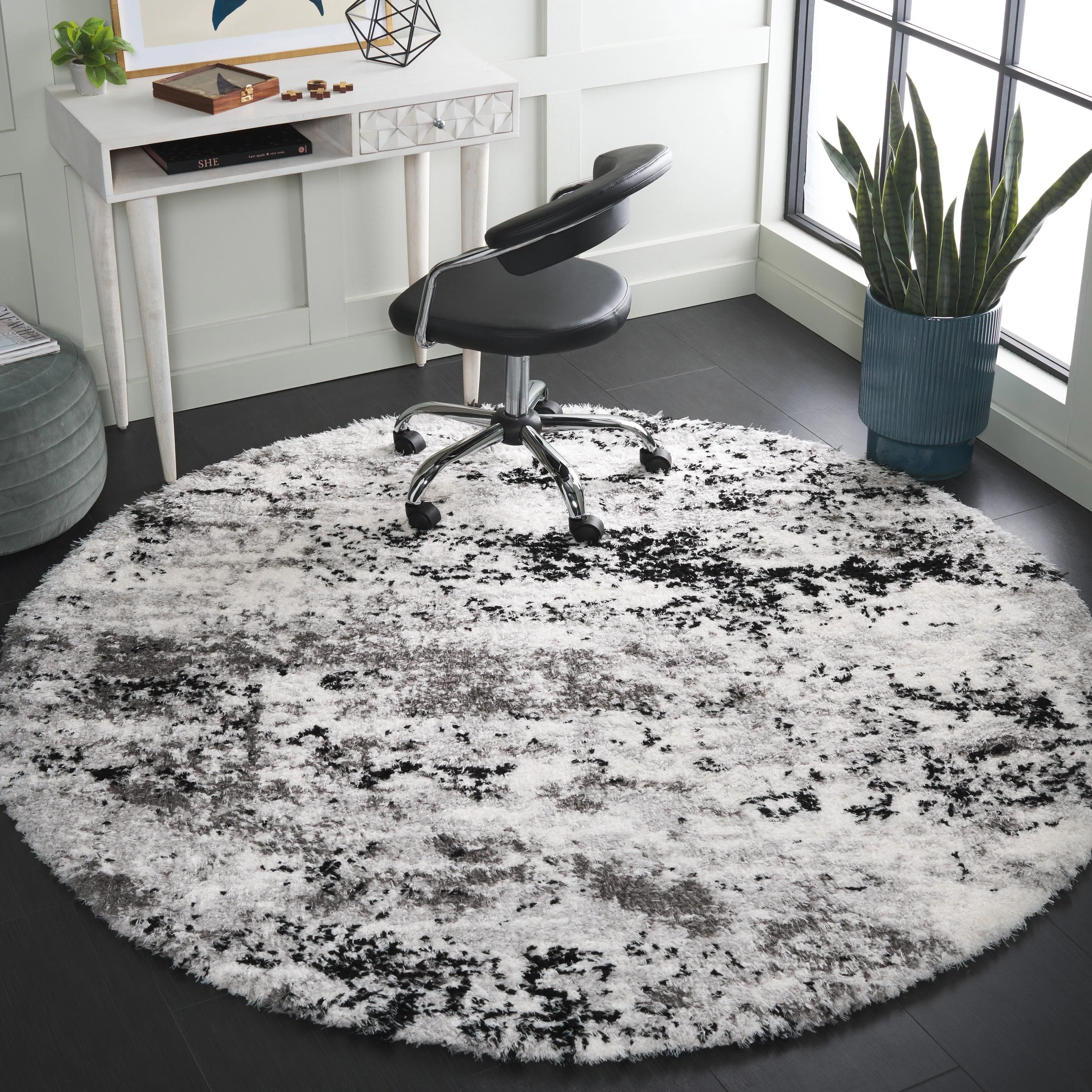 SAFAVIEH Lindsay Shag Nancie Modern Abstract 2-inch Thick Rug