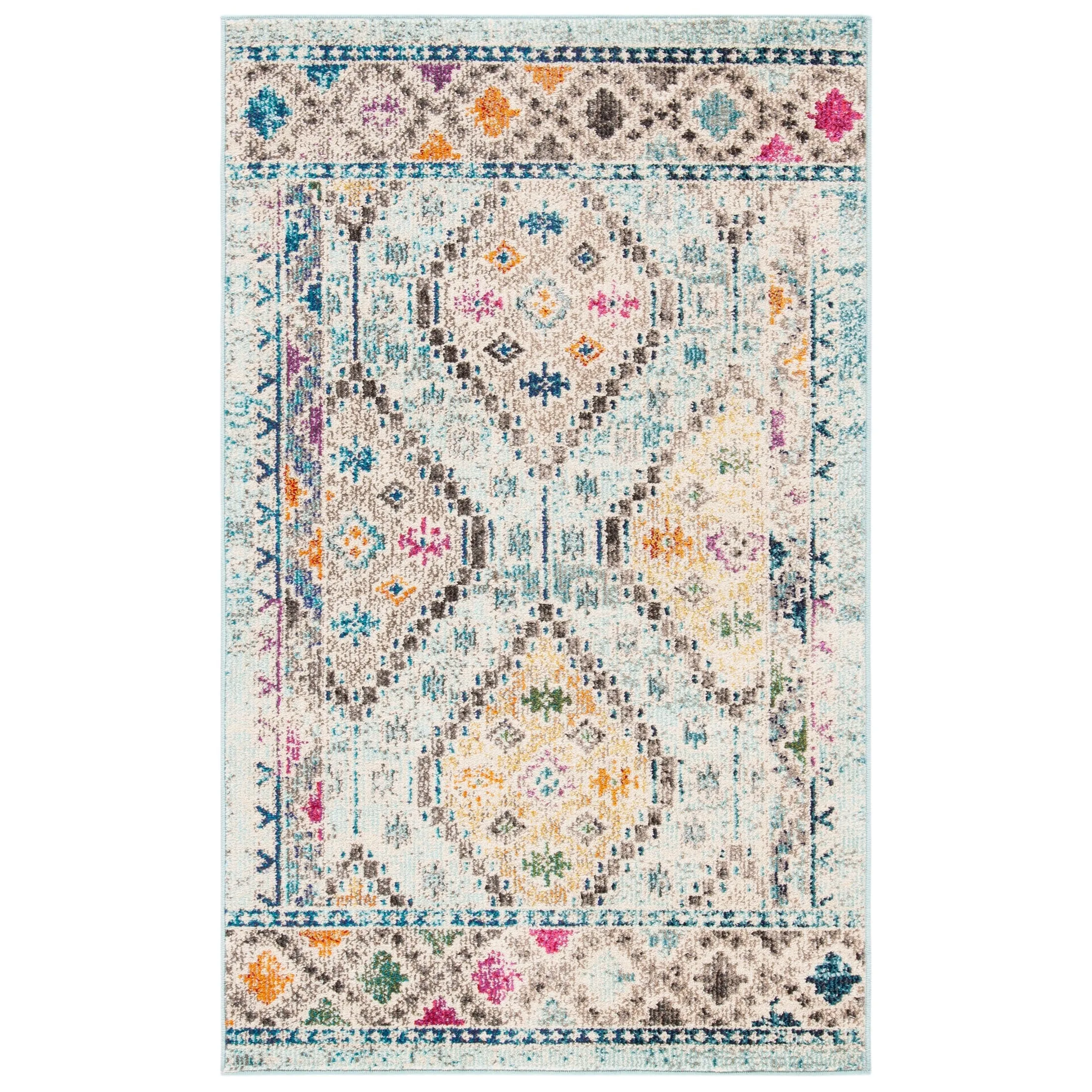 SAFAVIEH. Madison Hortensia Boho Diamond Distressed Rug