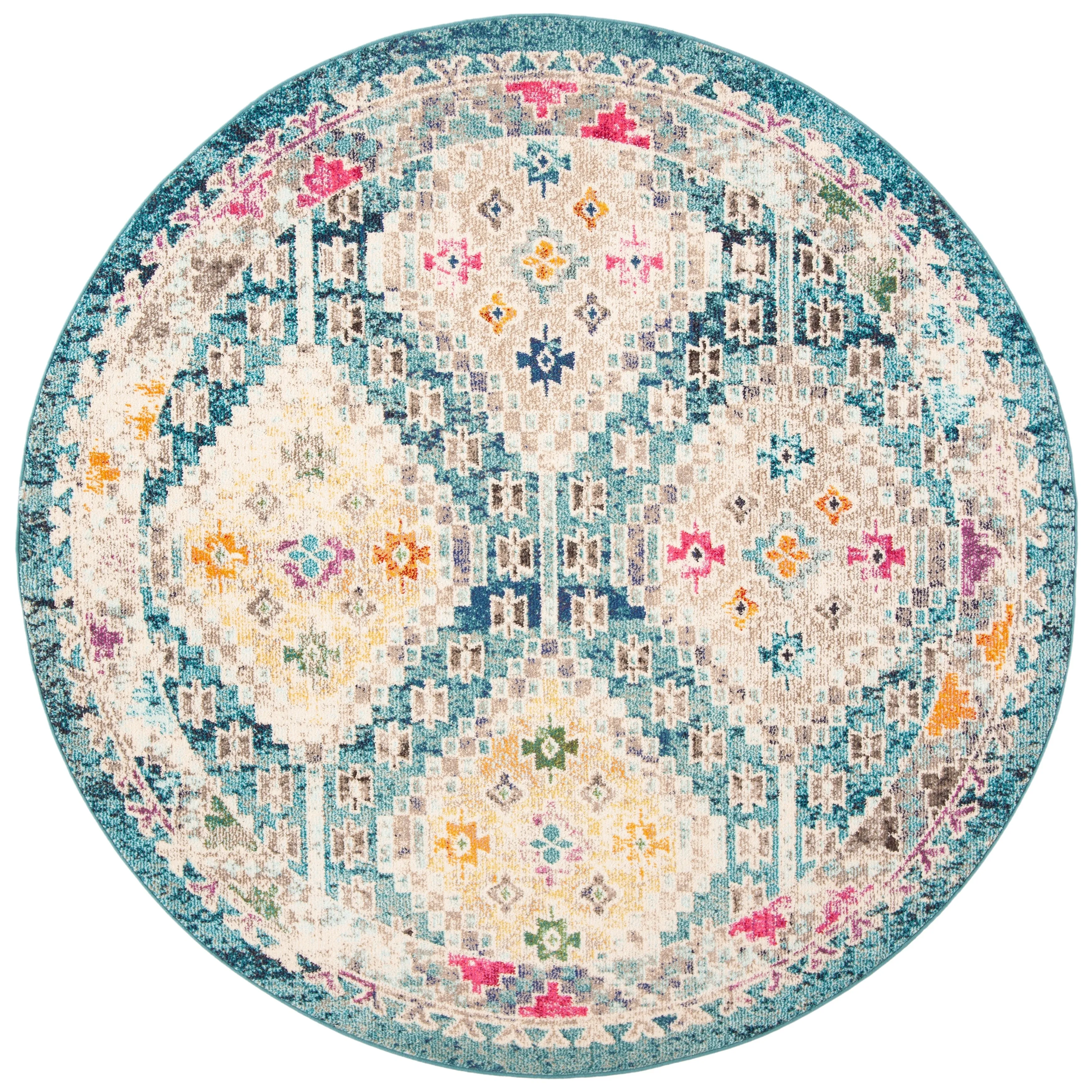 SAFAVIEH. Madison Hortensia Boho Diamond Distressed Rug