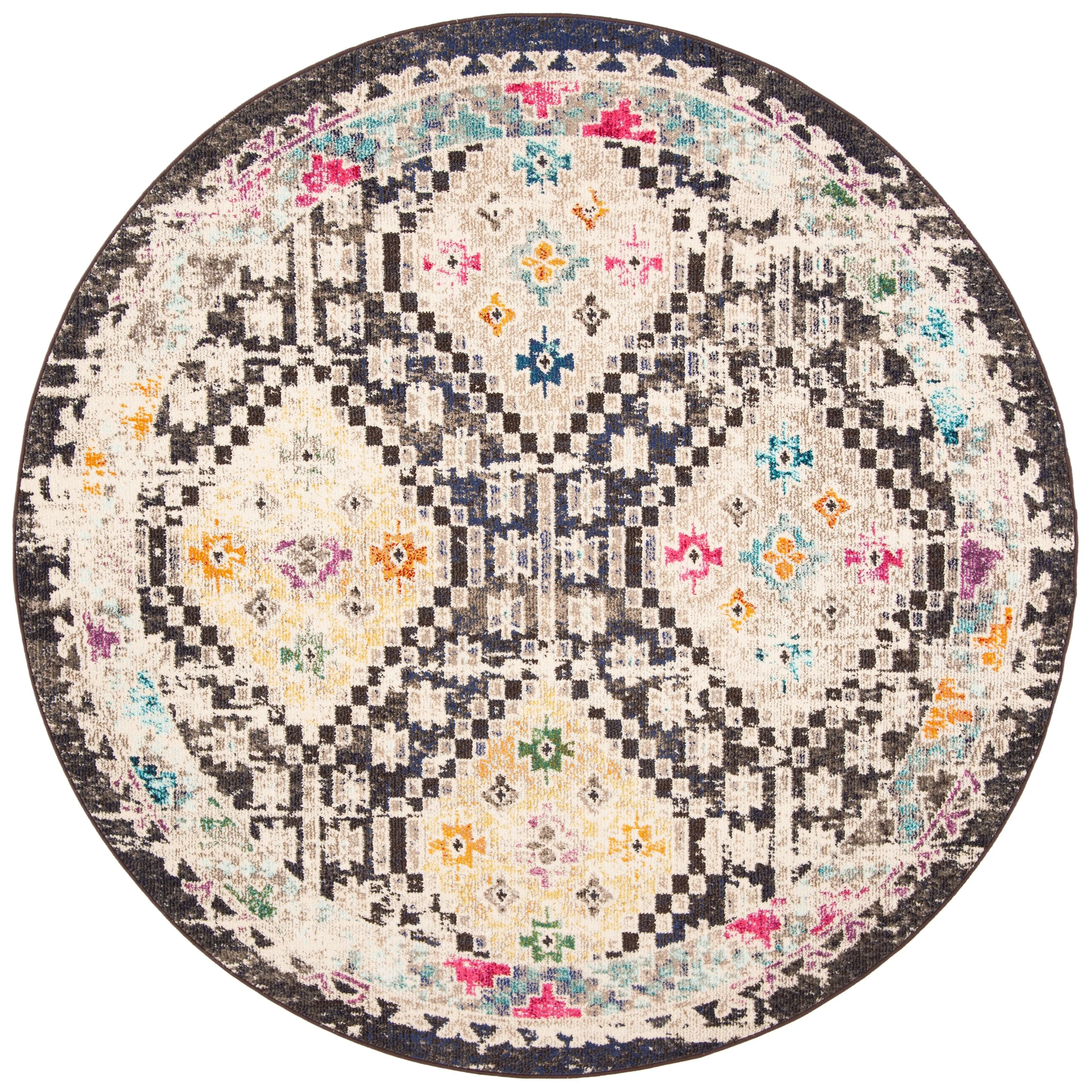 SAFAVIEH. Madison Hortensia Boho Diamond Distressed Rug