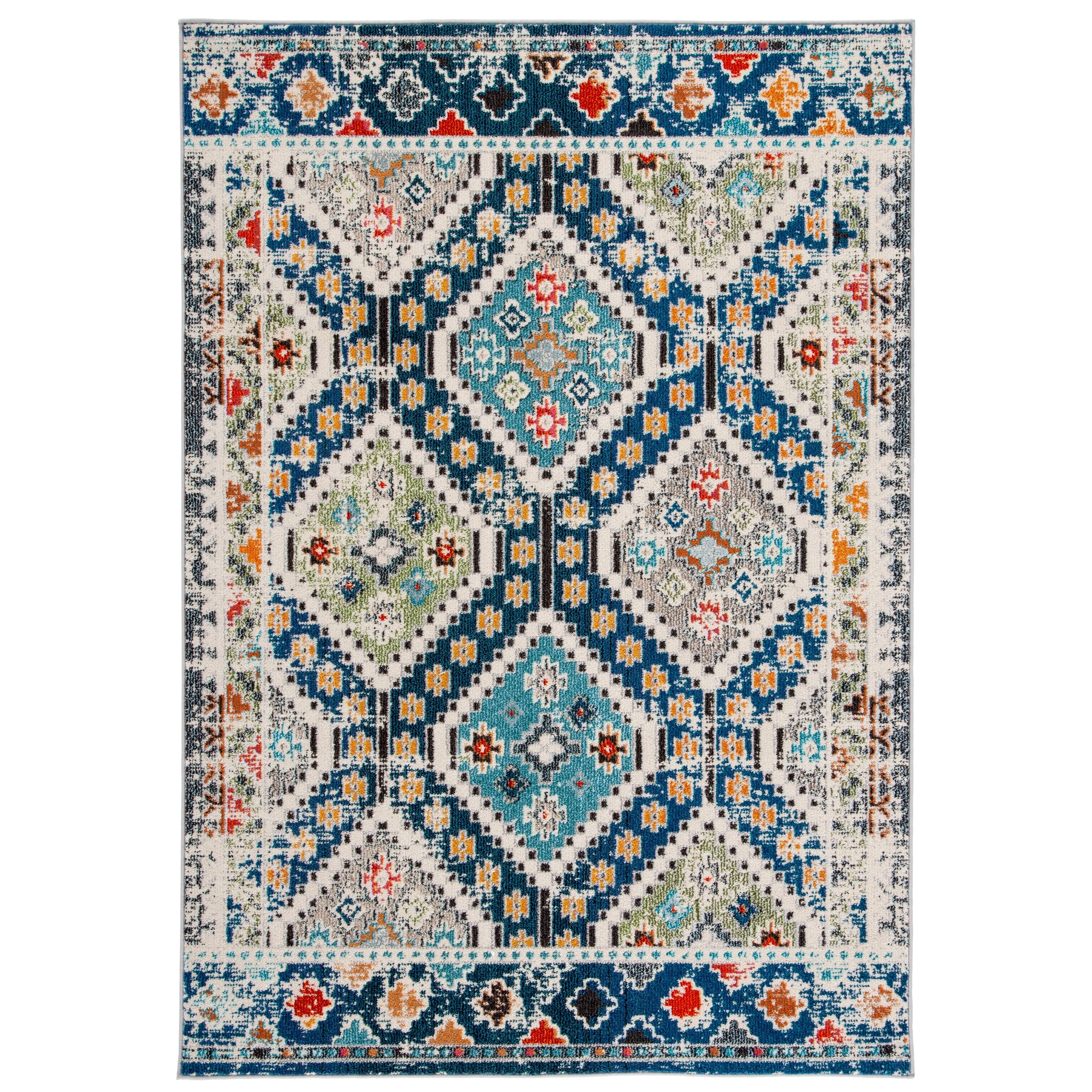 SAFAVIEH. Madison Hortensia Boho Diamond Distressed Rug