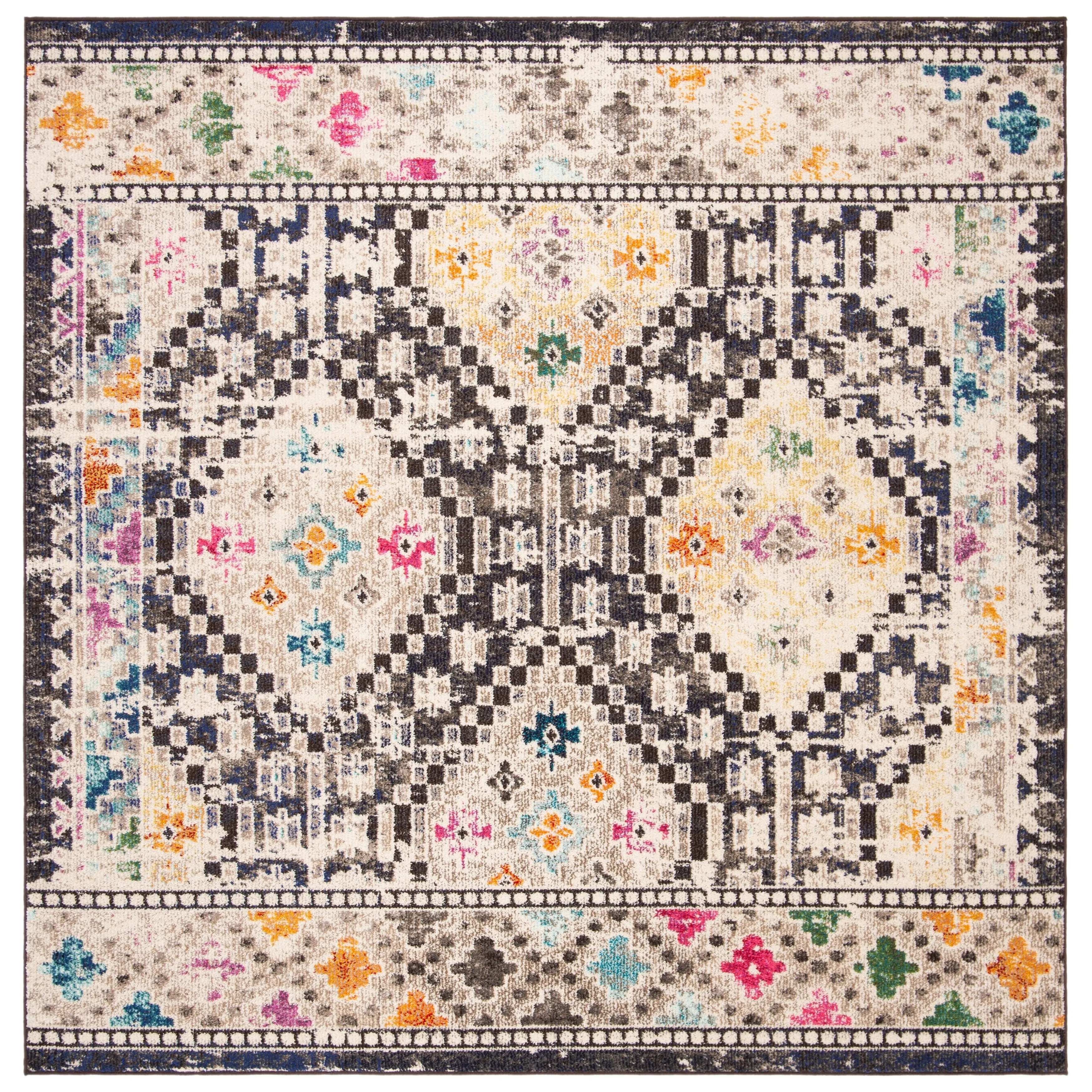 SAFAVIEH. Madison Hortensia Boho Diamond Distressed Rug