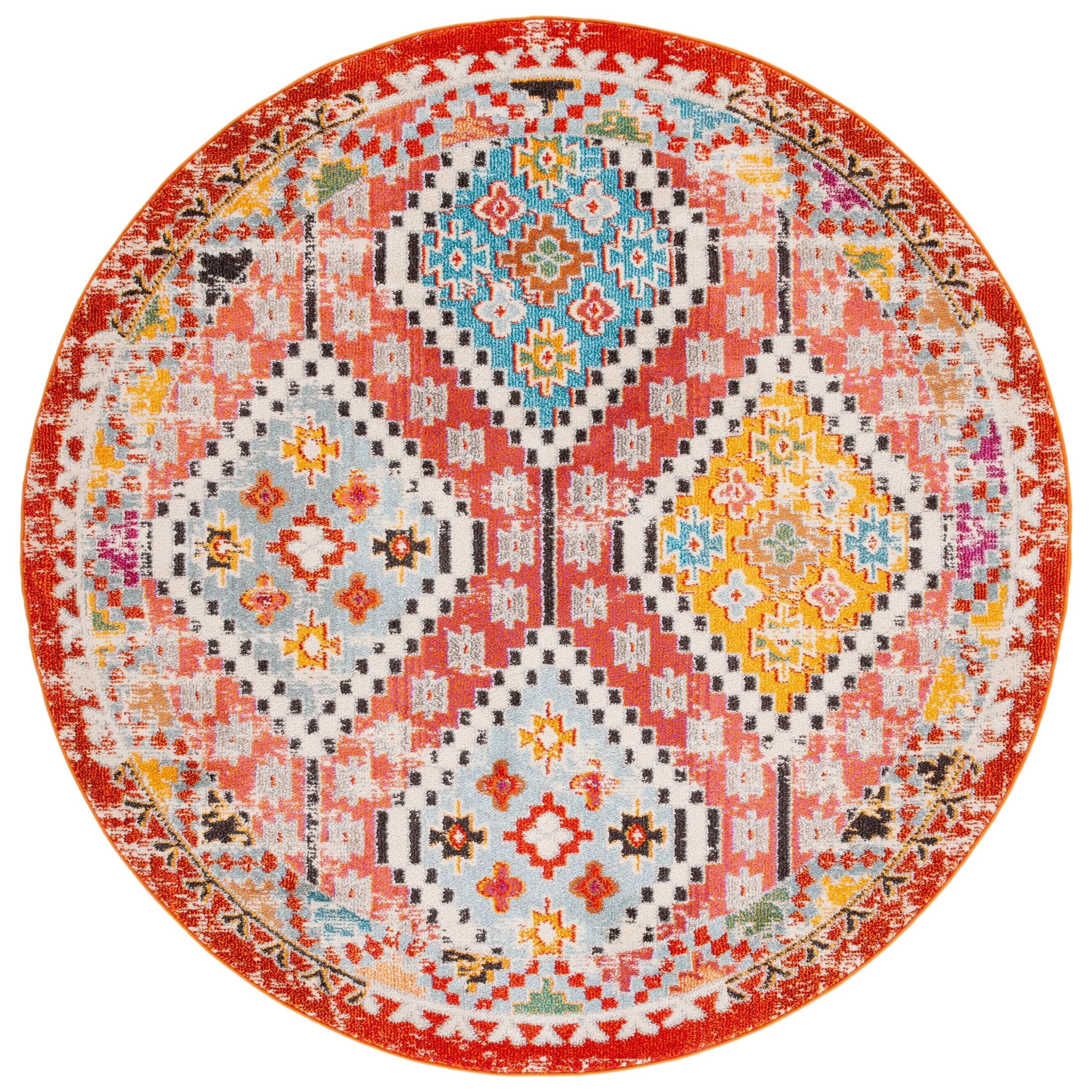 SAFAVIEH. Madison Hortensia Boho Diamond Distressed Rug