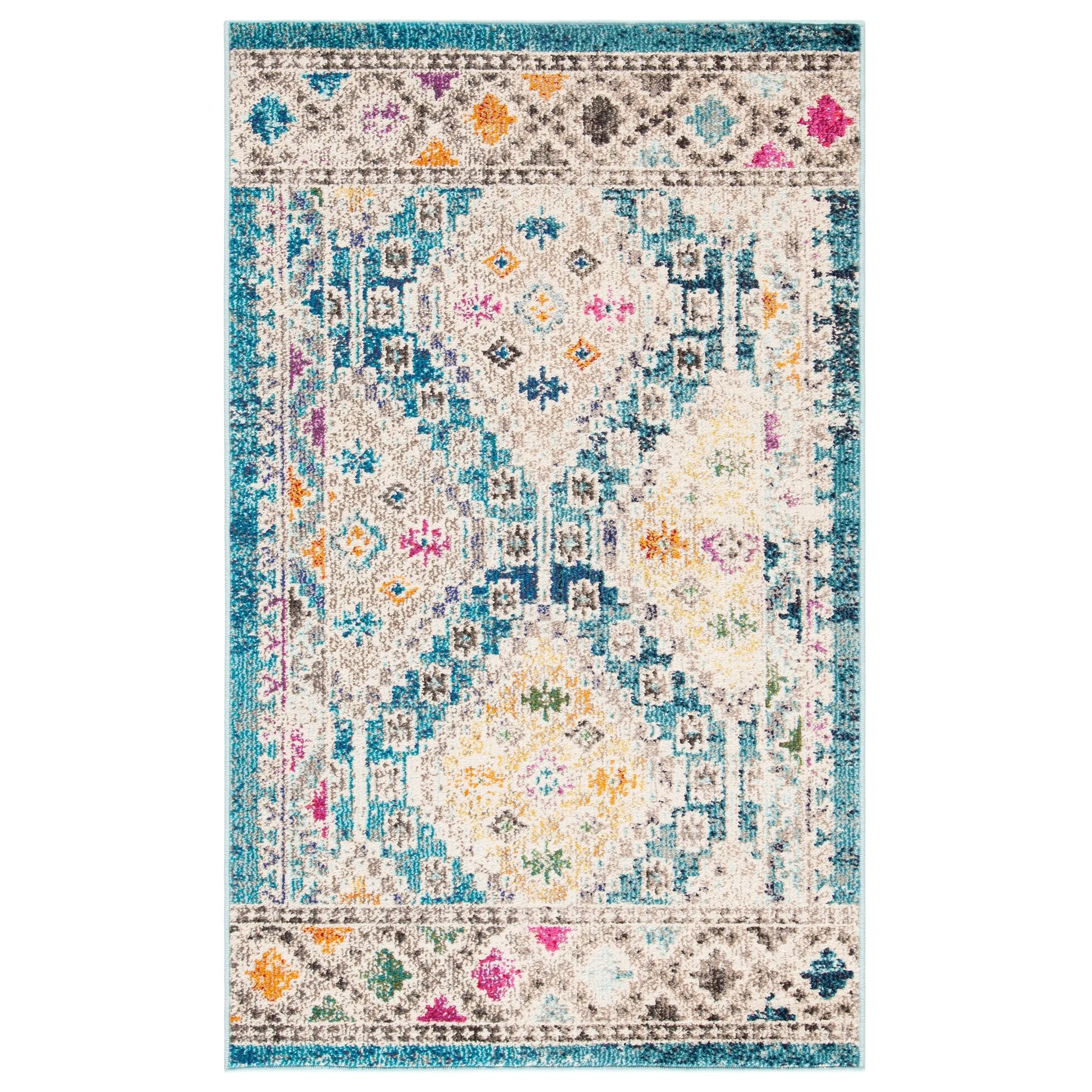 SAFAVIEH. Madison Hortensia Boho Diamond Distressed Rug