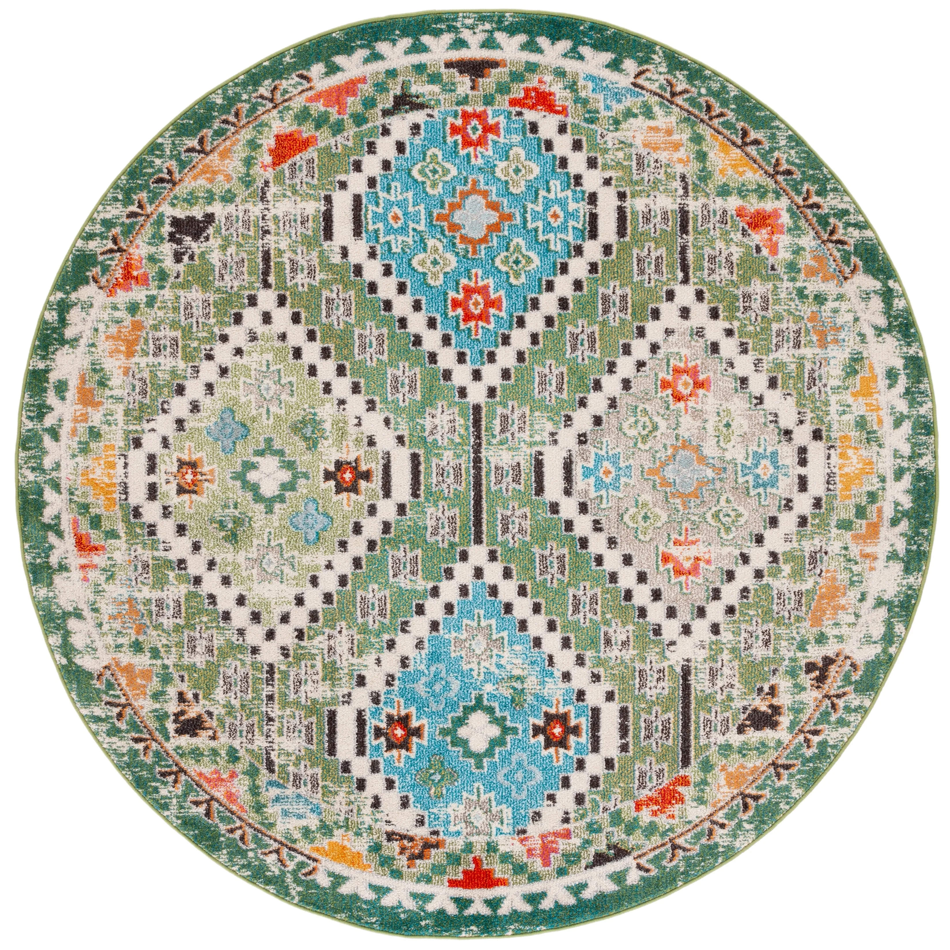 SAFAVIEH. Madison Hortensia Boho Diamond Distressed Rug