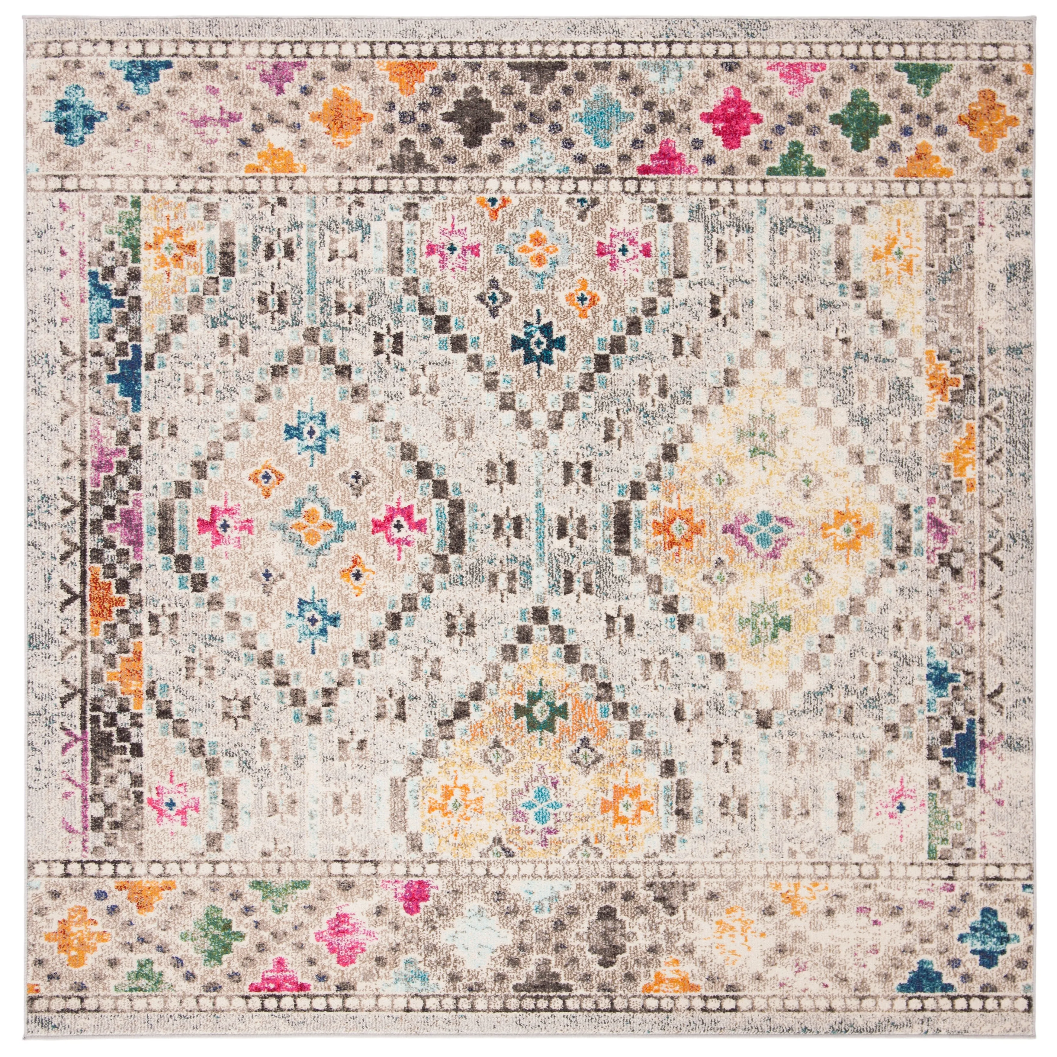 SAFAVIEH. Madison Hortensia Boho Diamond Distressed Rug