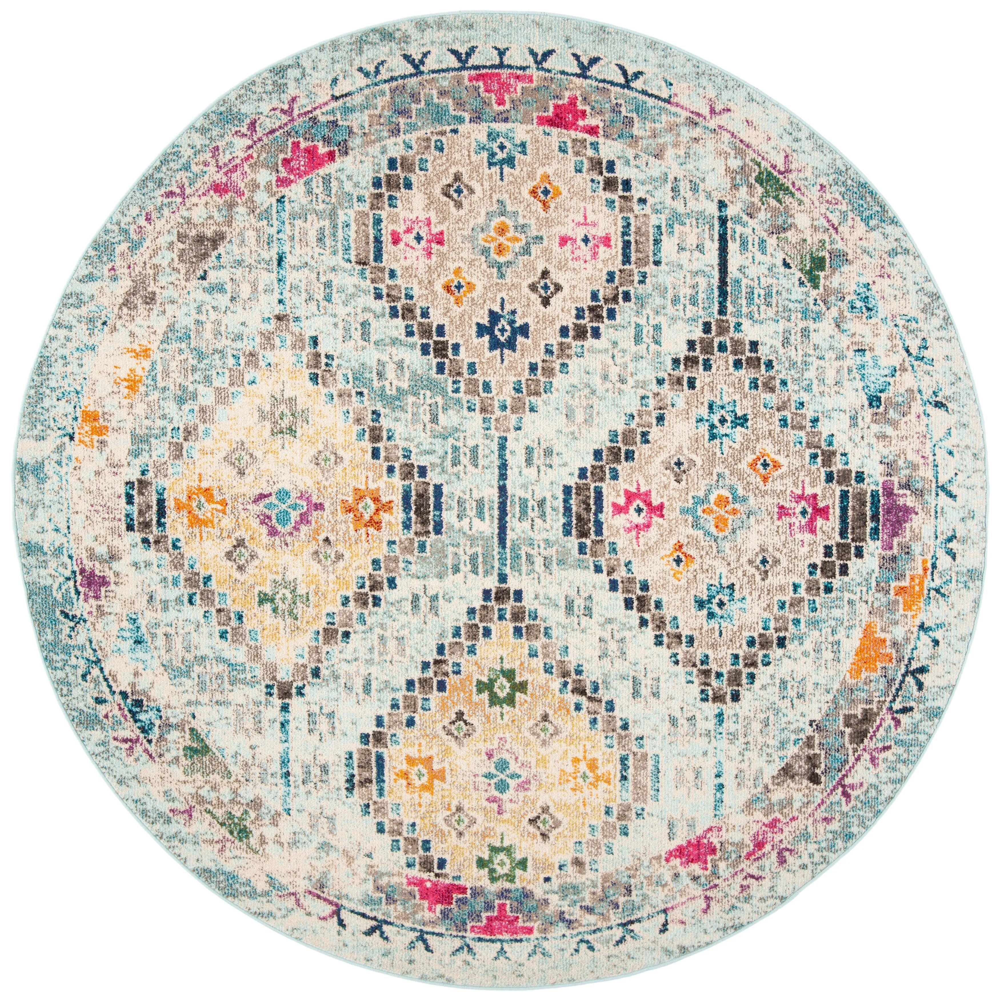SAFAVIEH. Madison Hortensia Boho Diamond Distressed Rug