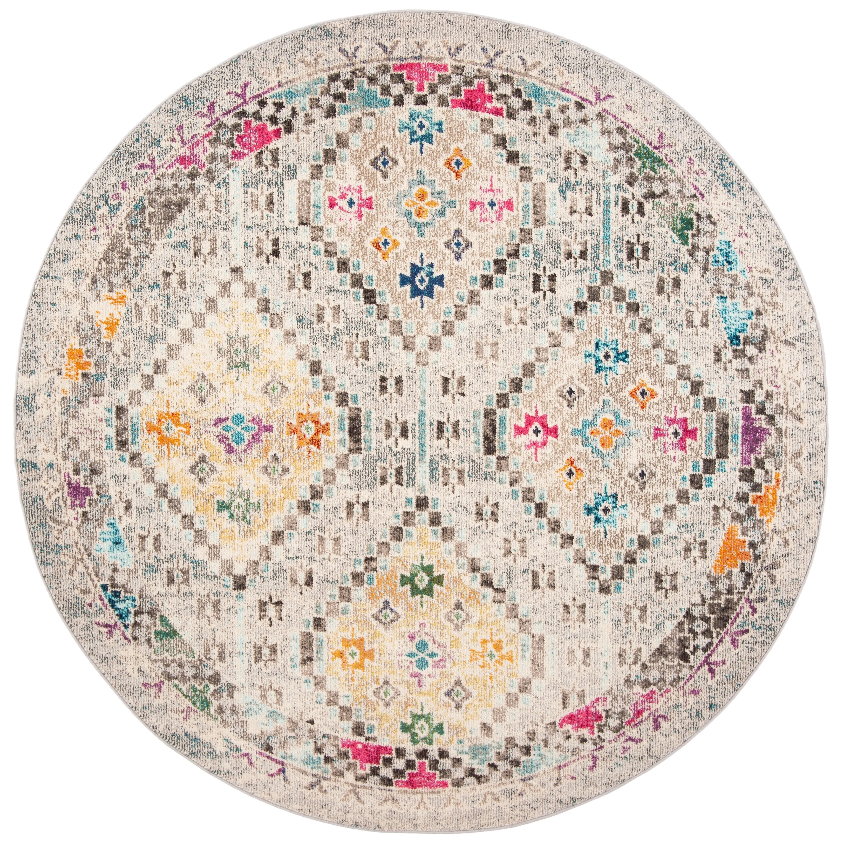 SAFAVIEH. Madison Hortensia Boho Diamond Distressed Rug