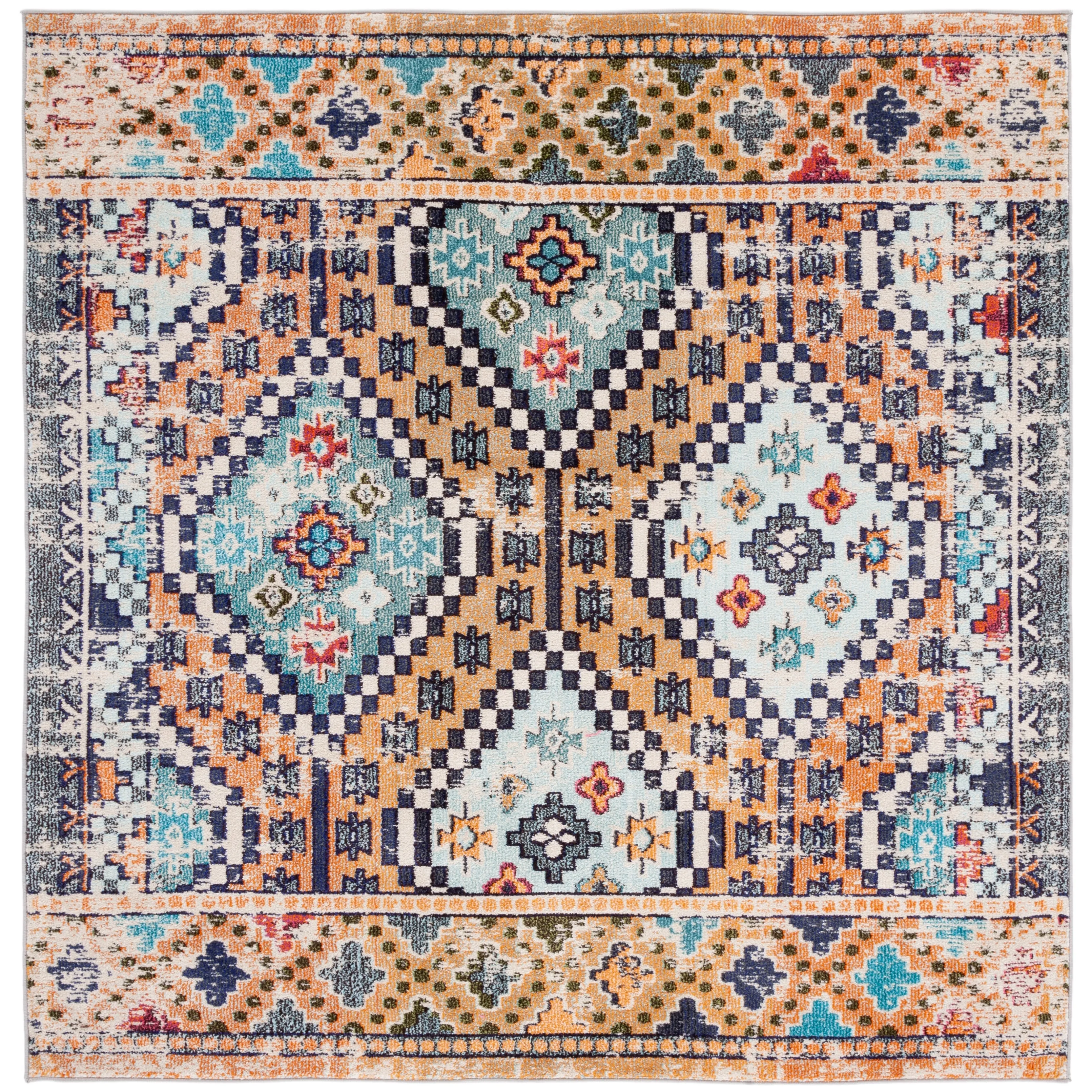 SAFAVIEH. Madison Hortensia Boho Diamond Distressed Rug