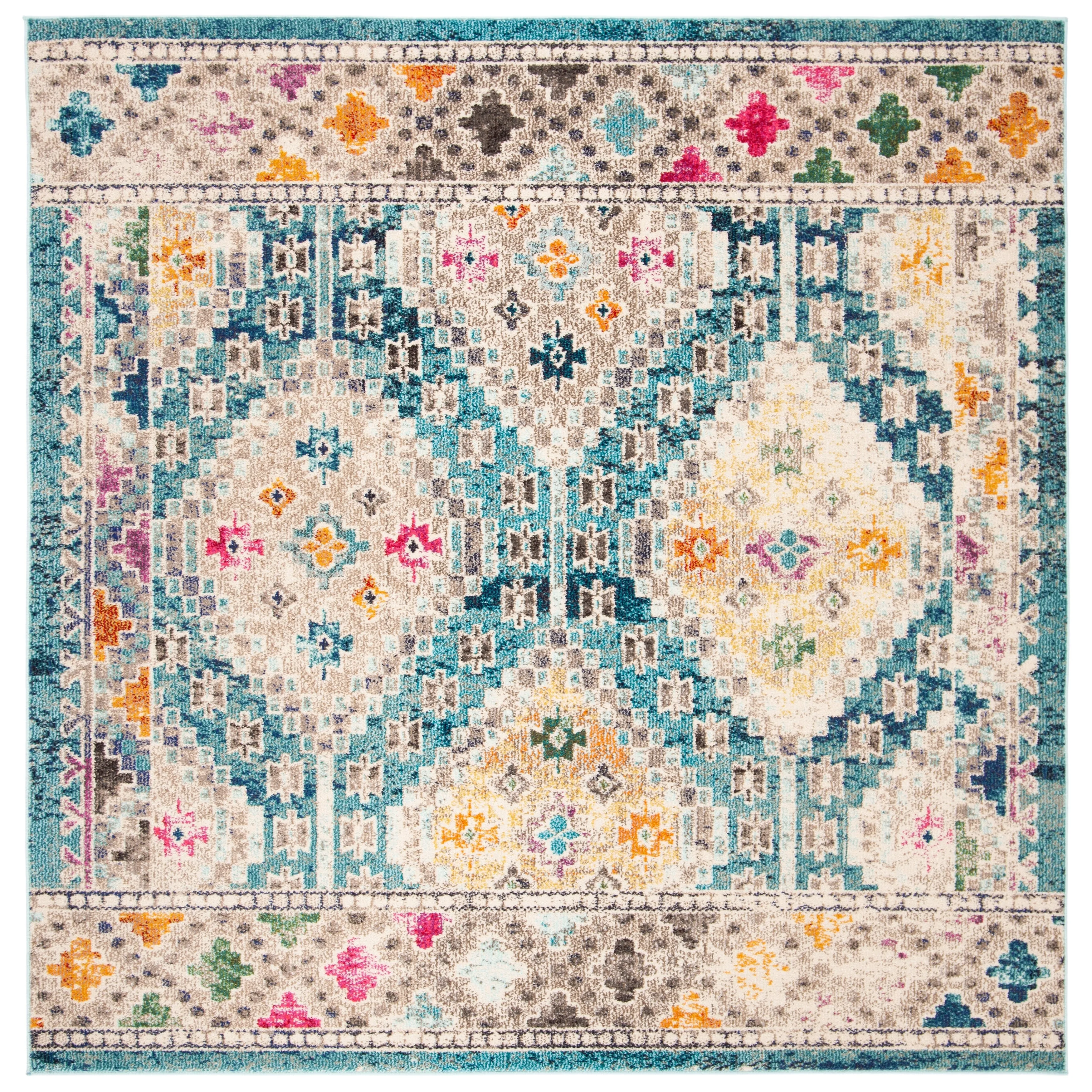 SAFAVIEH. Madison Hortensia Boho Diamond Distressed Rug