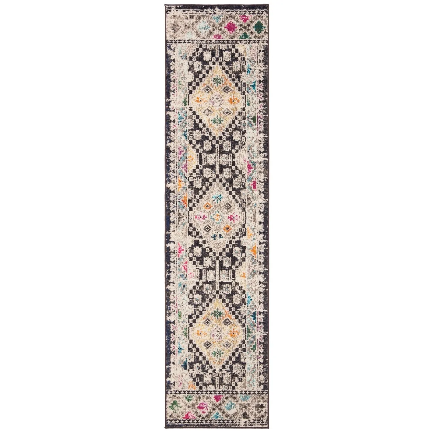 SAFAVIEH. Madison Hortensia Boho Diamond Distressed Rug